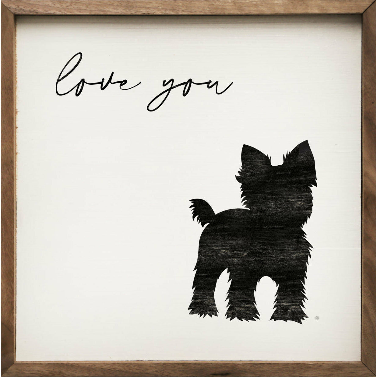 Love You Yorkie Wood Framed Print