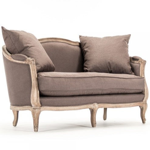 Maison Aubergine Linen Settee