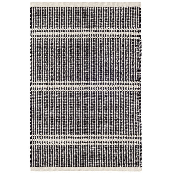 Malta Black/Ivory Woven Wool Rug