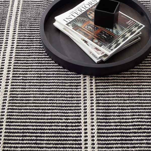 Malta Black/Ivory Woven Wool Rug