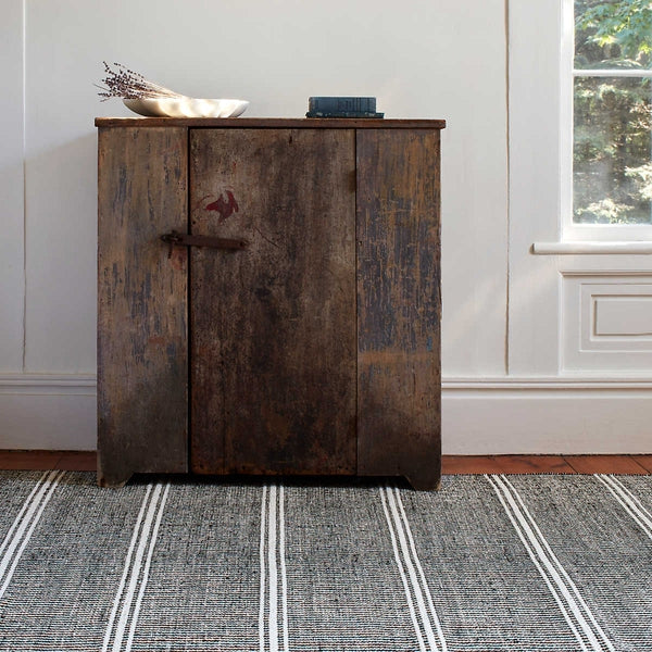 Malta Black/Ivory Woven Wool Rug