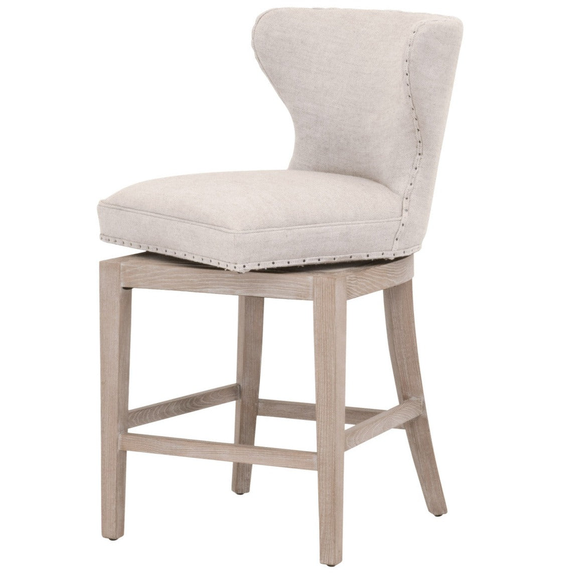 Milton Swivel Bisque French Linen Counter Stool