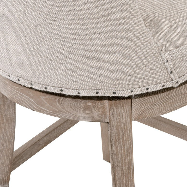 Milton Swivel Bisque French Linen Counter Stool