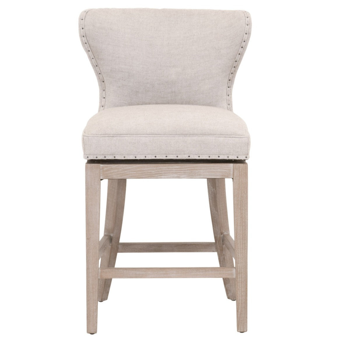 Milton Swivel Bisque French Linen Counter Stool