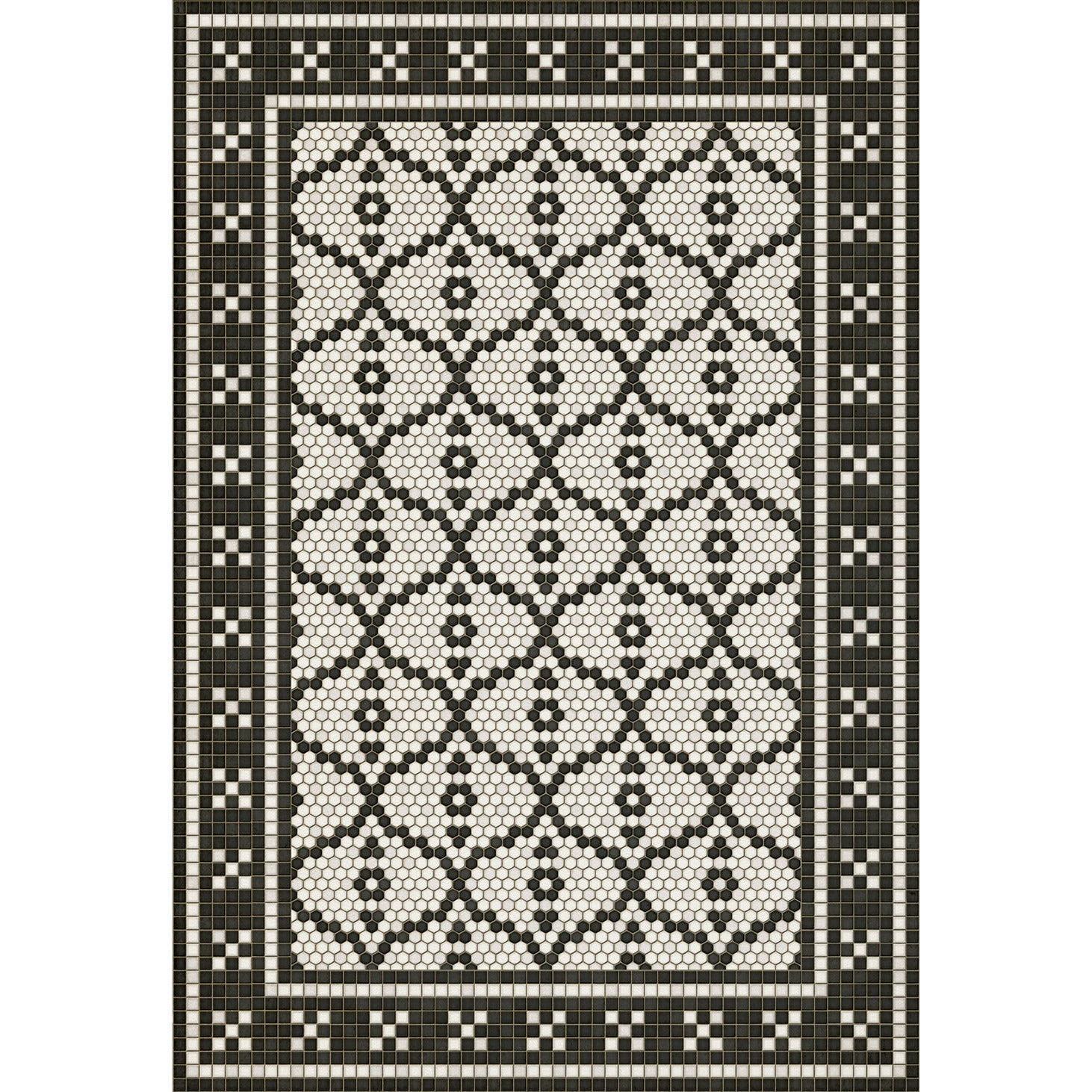 Mosaic F Pelham Bay Park Vinyl Floor Cloth