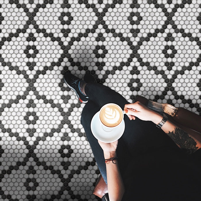 Mosaic F Pelham Bay Park Vinyl Floor Cloth