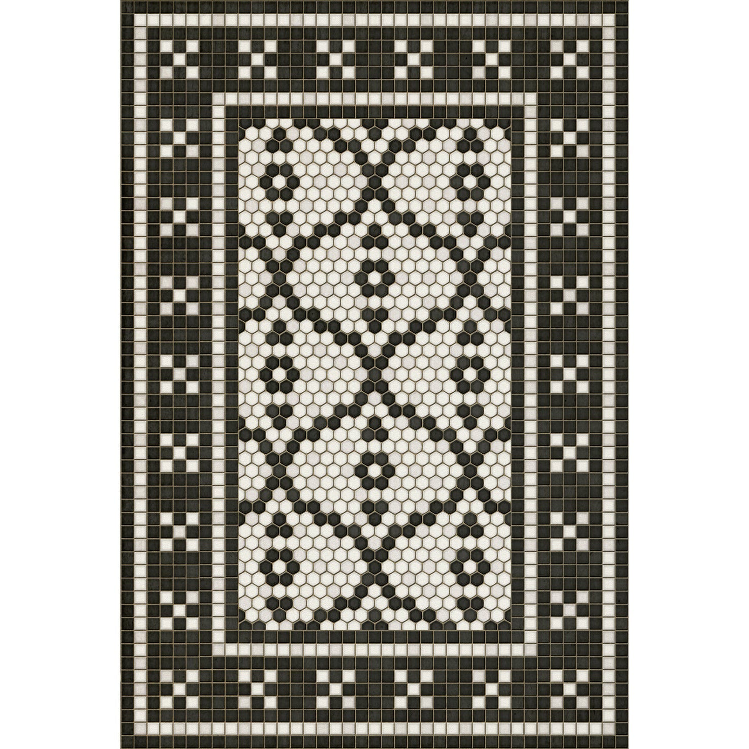 Mosaic F Pelham Bay Park Vinyl Floor Cloth