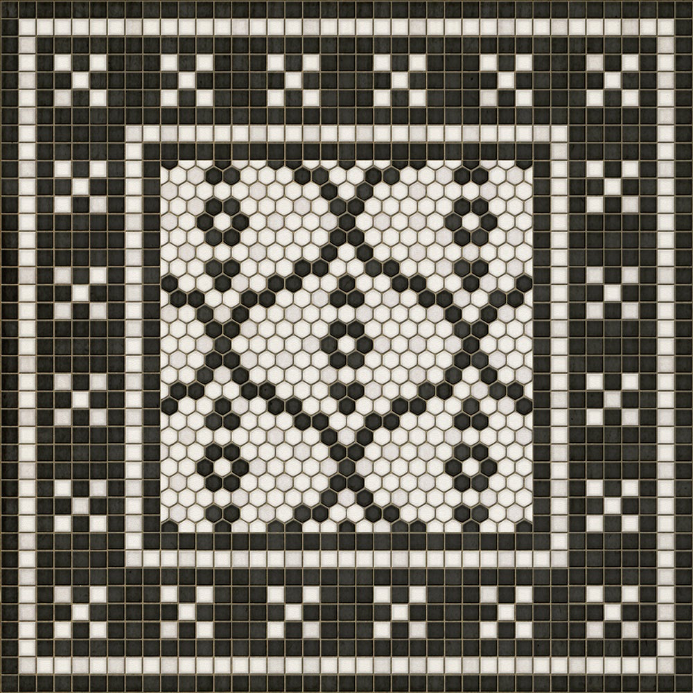 Mosaic F Pelham Bay Park Vinyl Floor Cloth