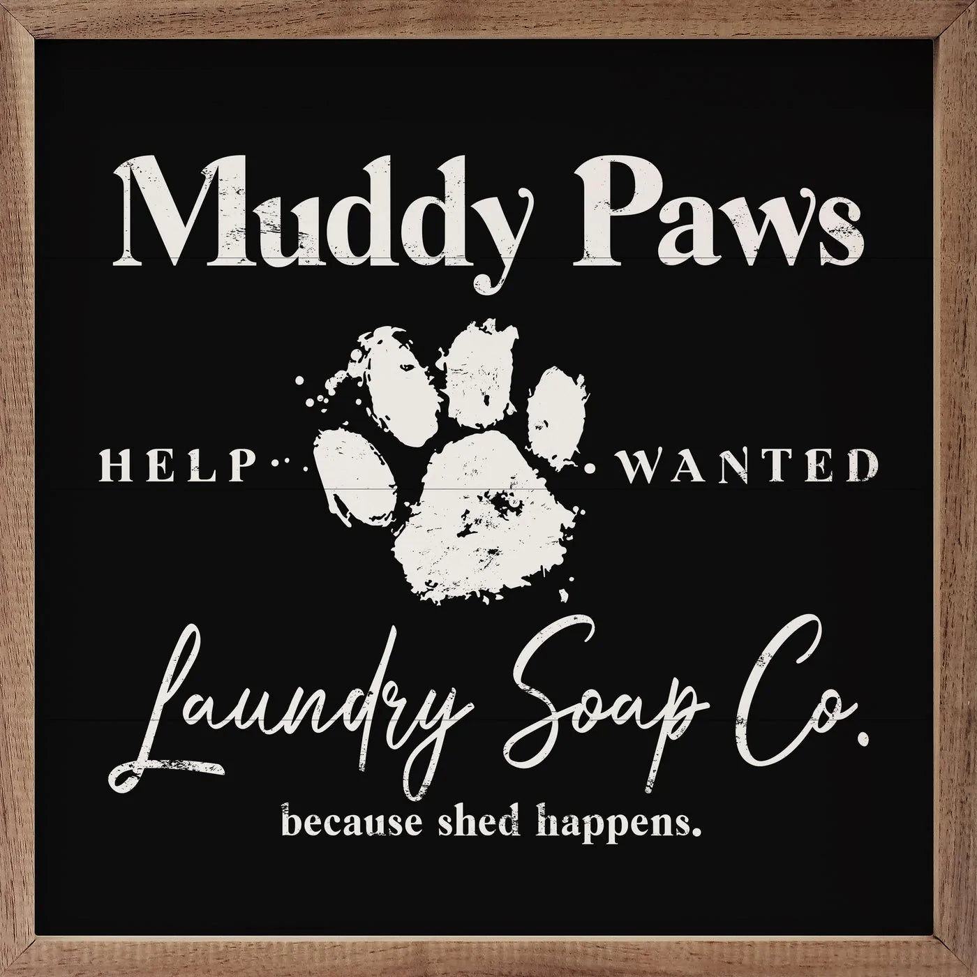 Muddy Paws Wood Framed Print