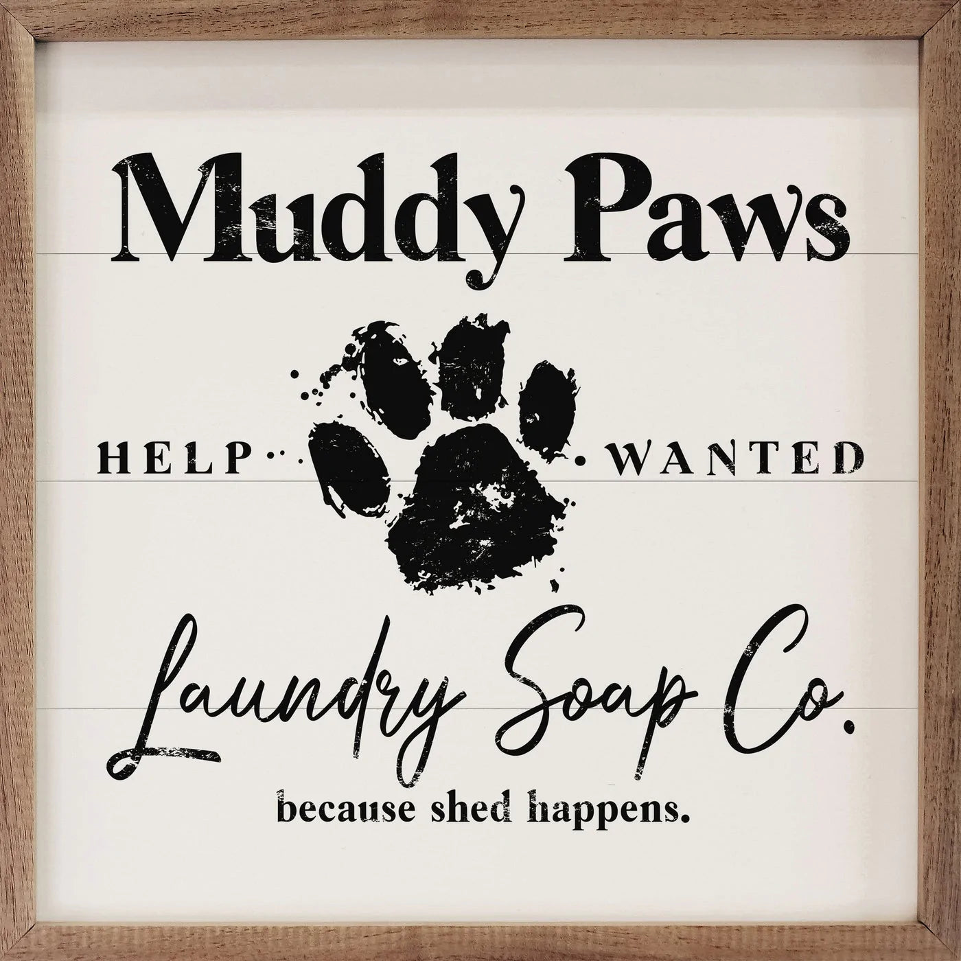 Muddy Paws Wood Framed Print