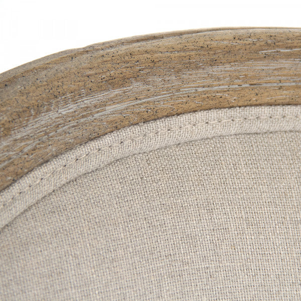 Natural Linen Medallion Arm Chair