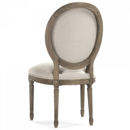 Natural Linen Medallion Side Chair