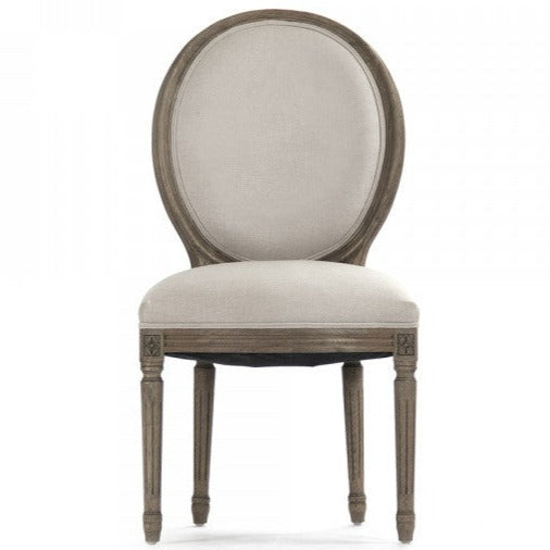 Natural Linen Medallion Side Chair