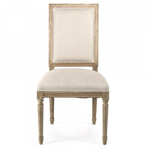 Natural Linen & Oak Louis Side Chair