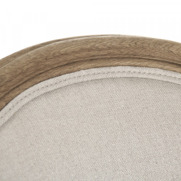 Natural Linen & Oak Medallion Arm Chair