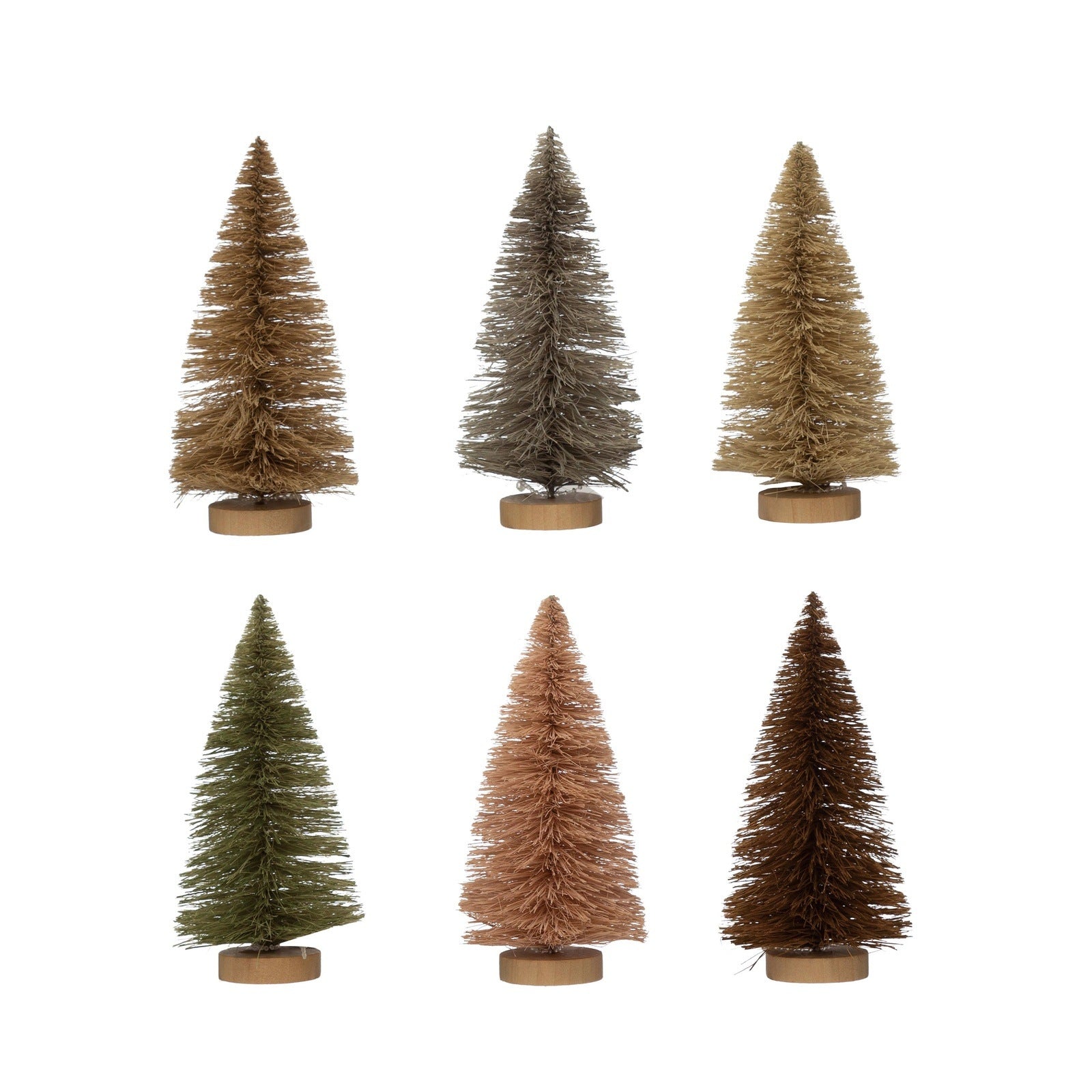 Neutral Colored Bottle Brush Tree With Wood Base