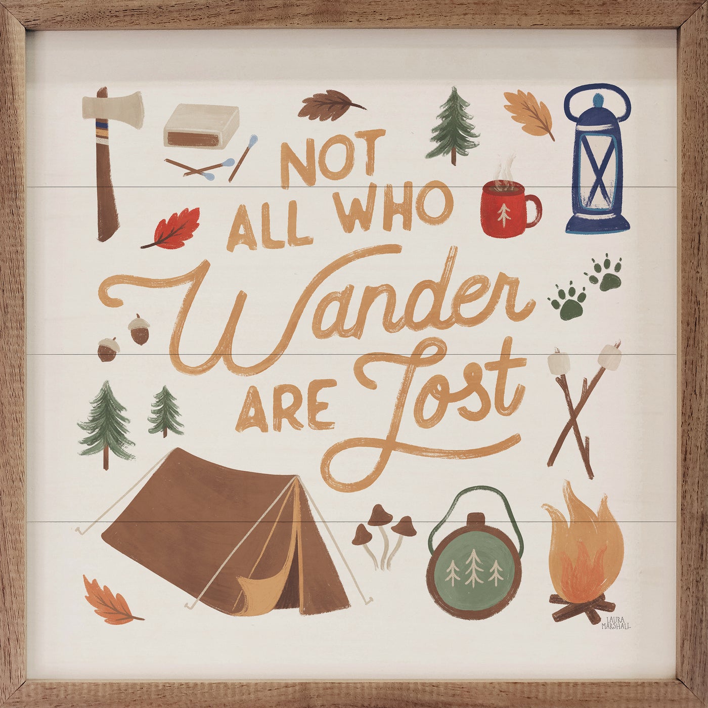 Not All Who Wander Wood Framed Print