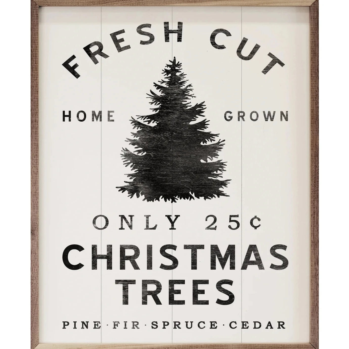 Only 25c Christmas Trees Wood Framed Print