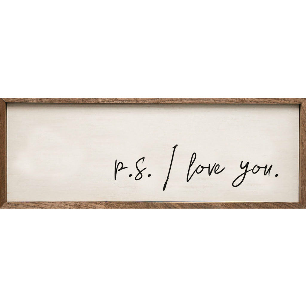 P.S. I Love You Wood Framed Print