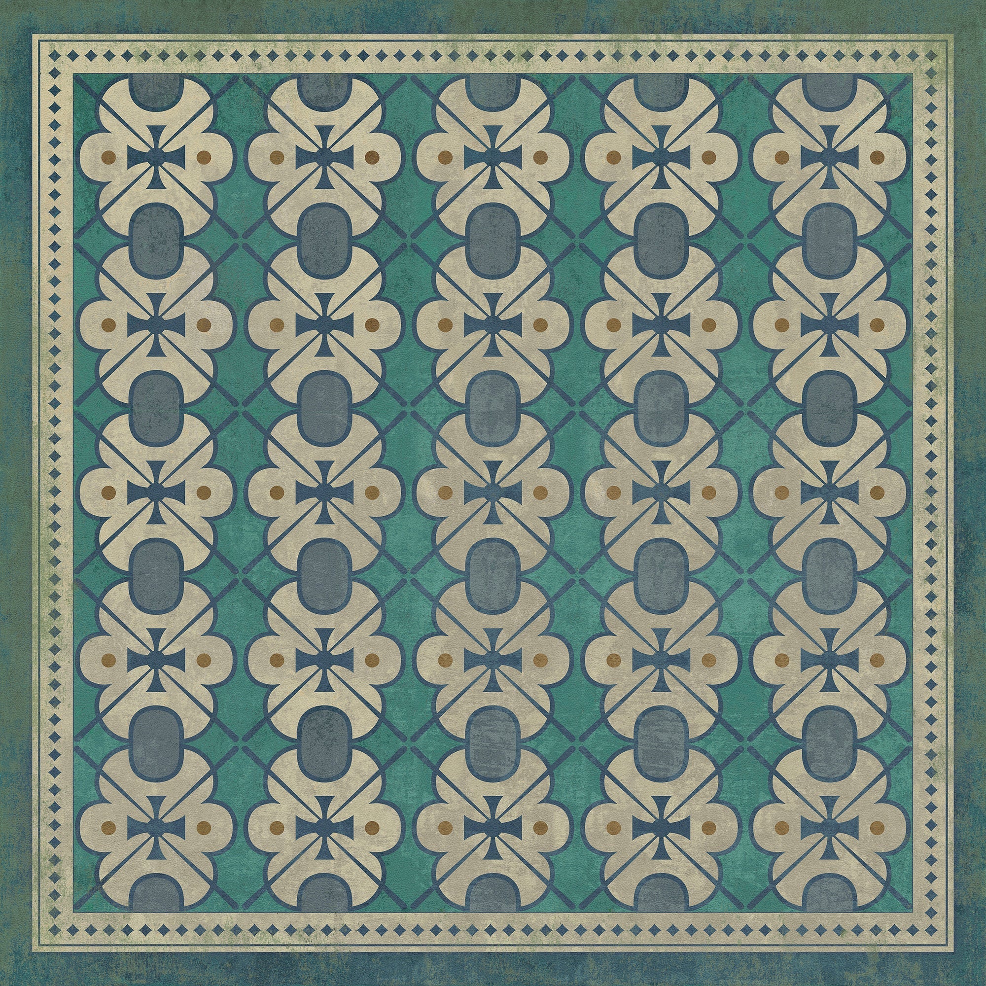 Pattern 05 Mrs Hudson Vinyl Floor Cloth