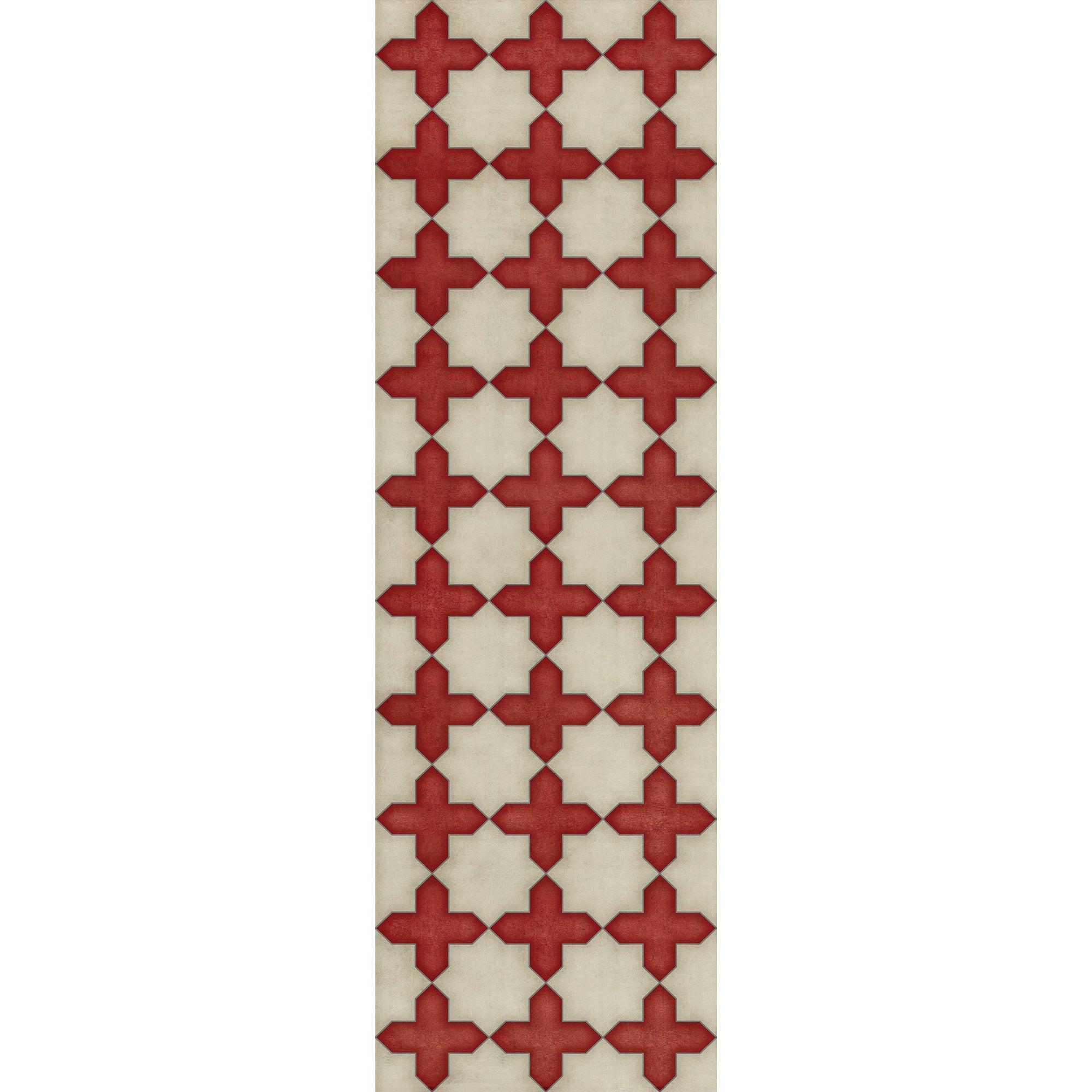 Pattern 23 Dressed In Scarlet Vinyl Floor Cloth