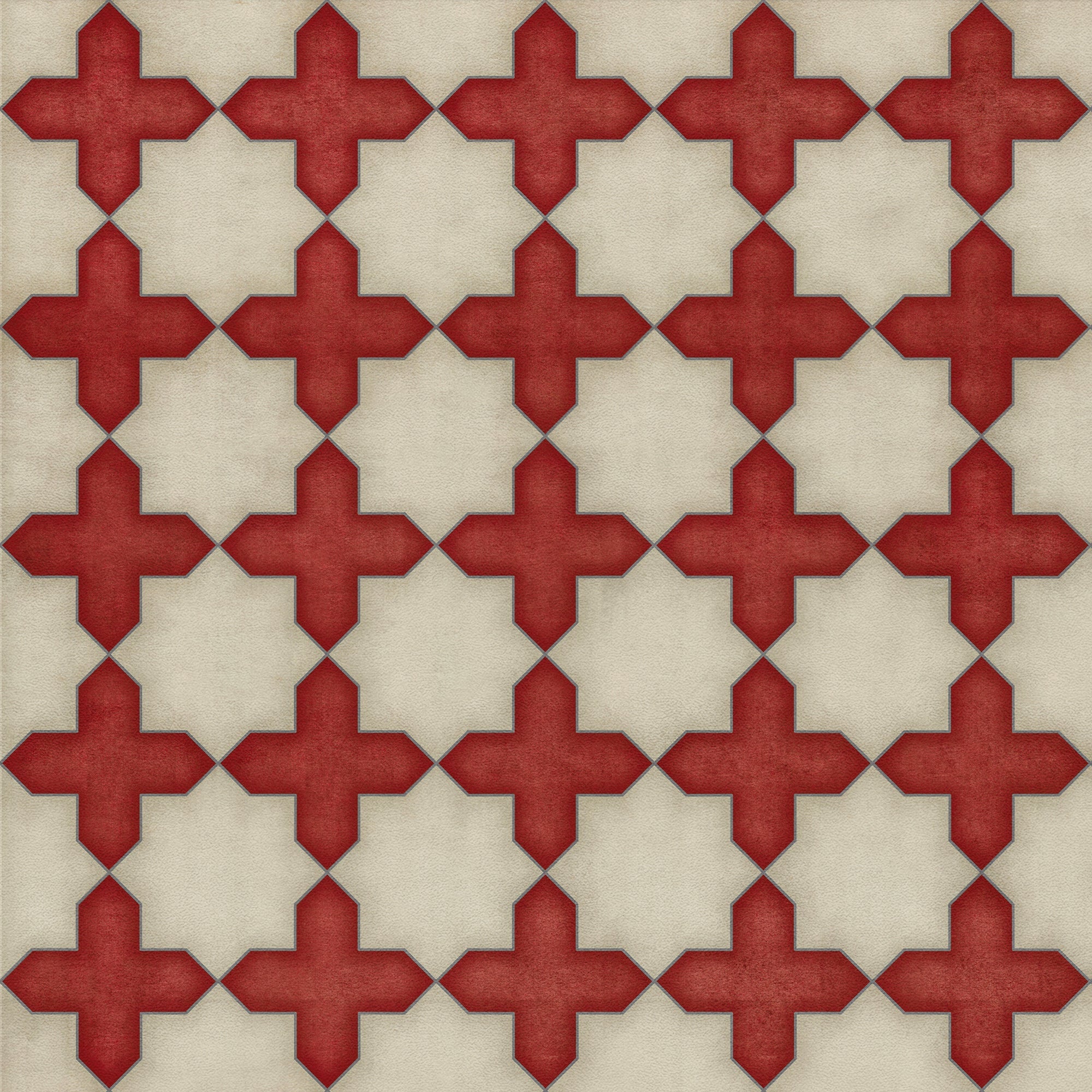 Pattern 23 Dressed In Scarlet Vinyl Floor Cloth
