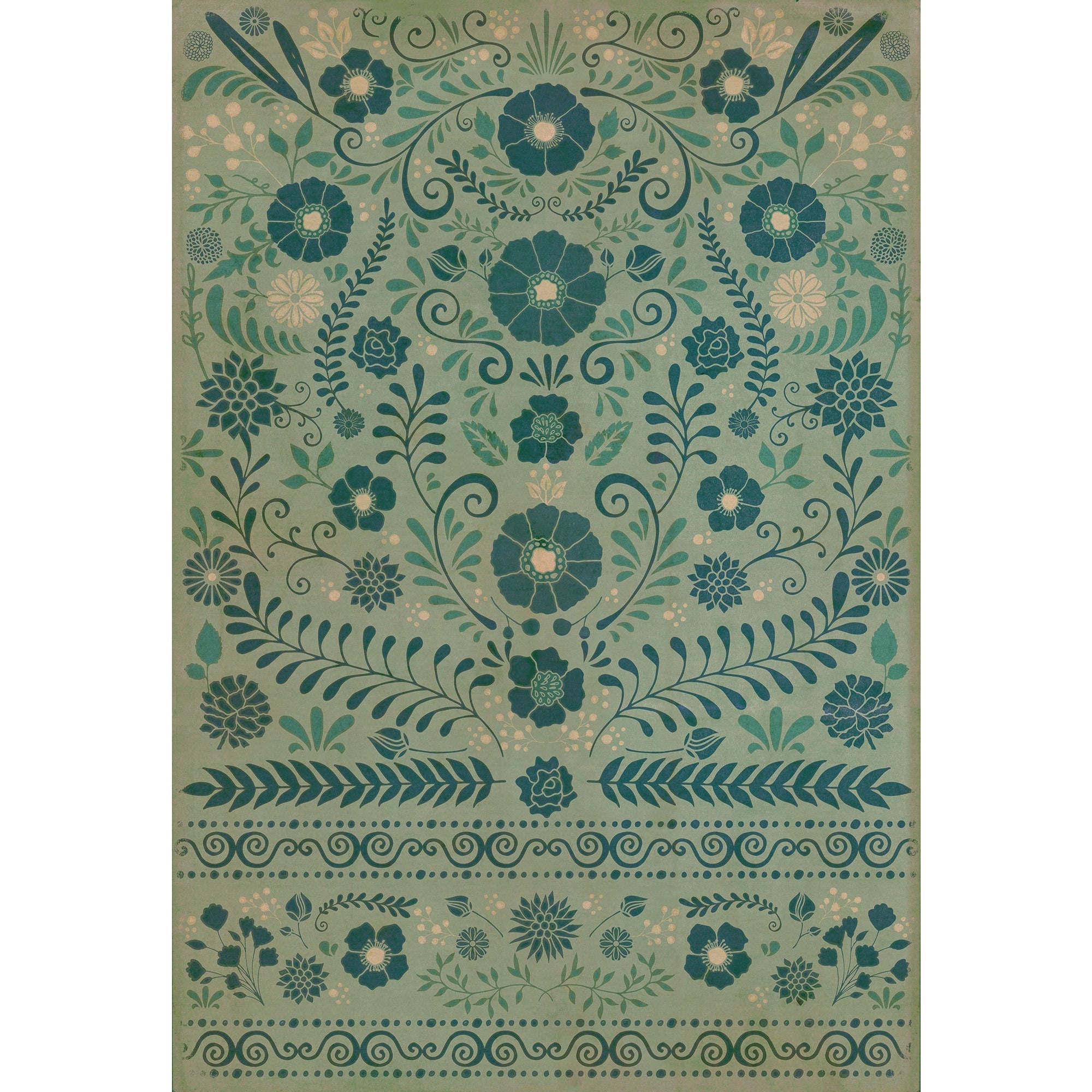 Pattern 36 A Few Flowers At His Feet Vinyl Floor Cloth