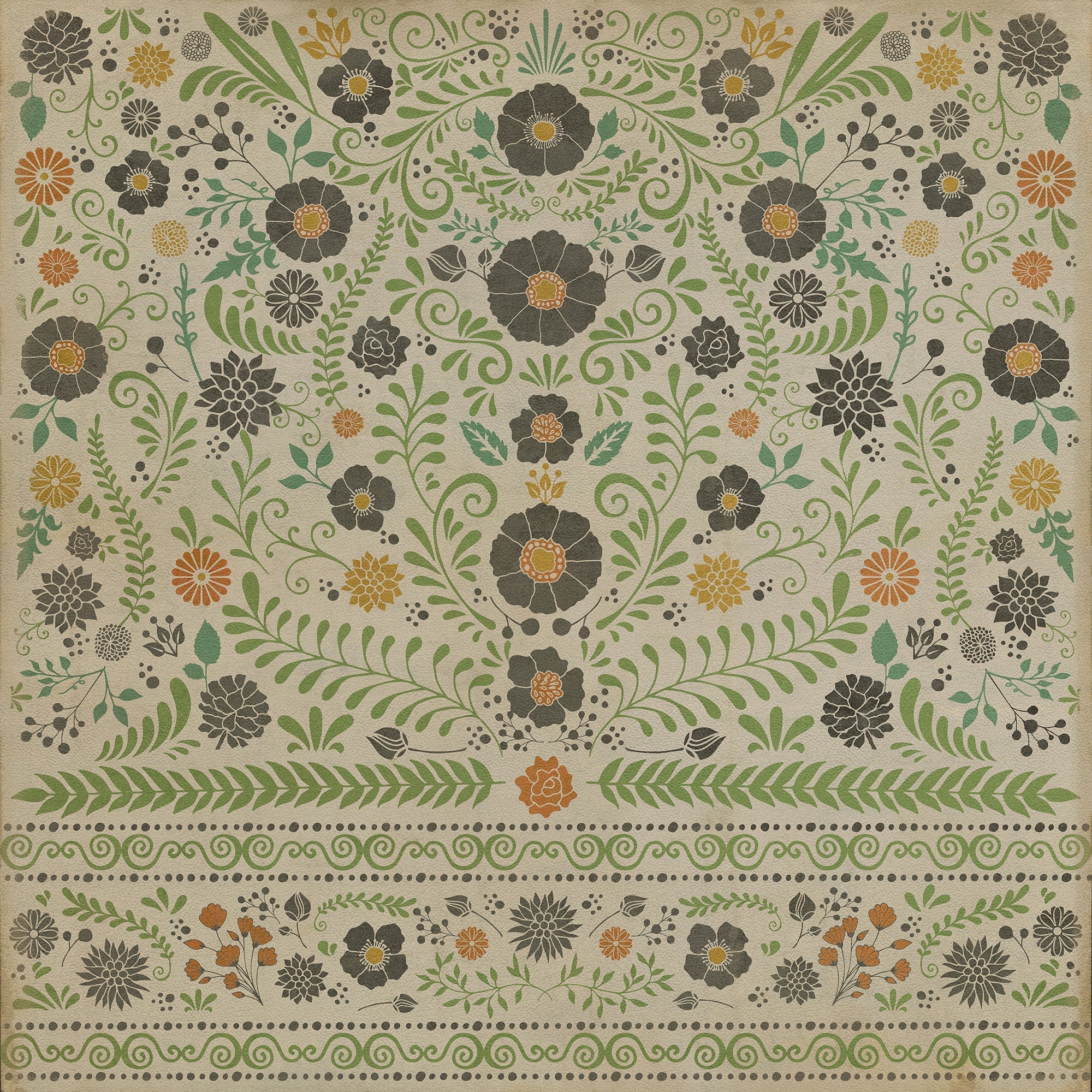 Pattern 36 Prettiest Weeds Vinyl Floor Cloth