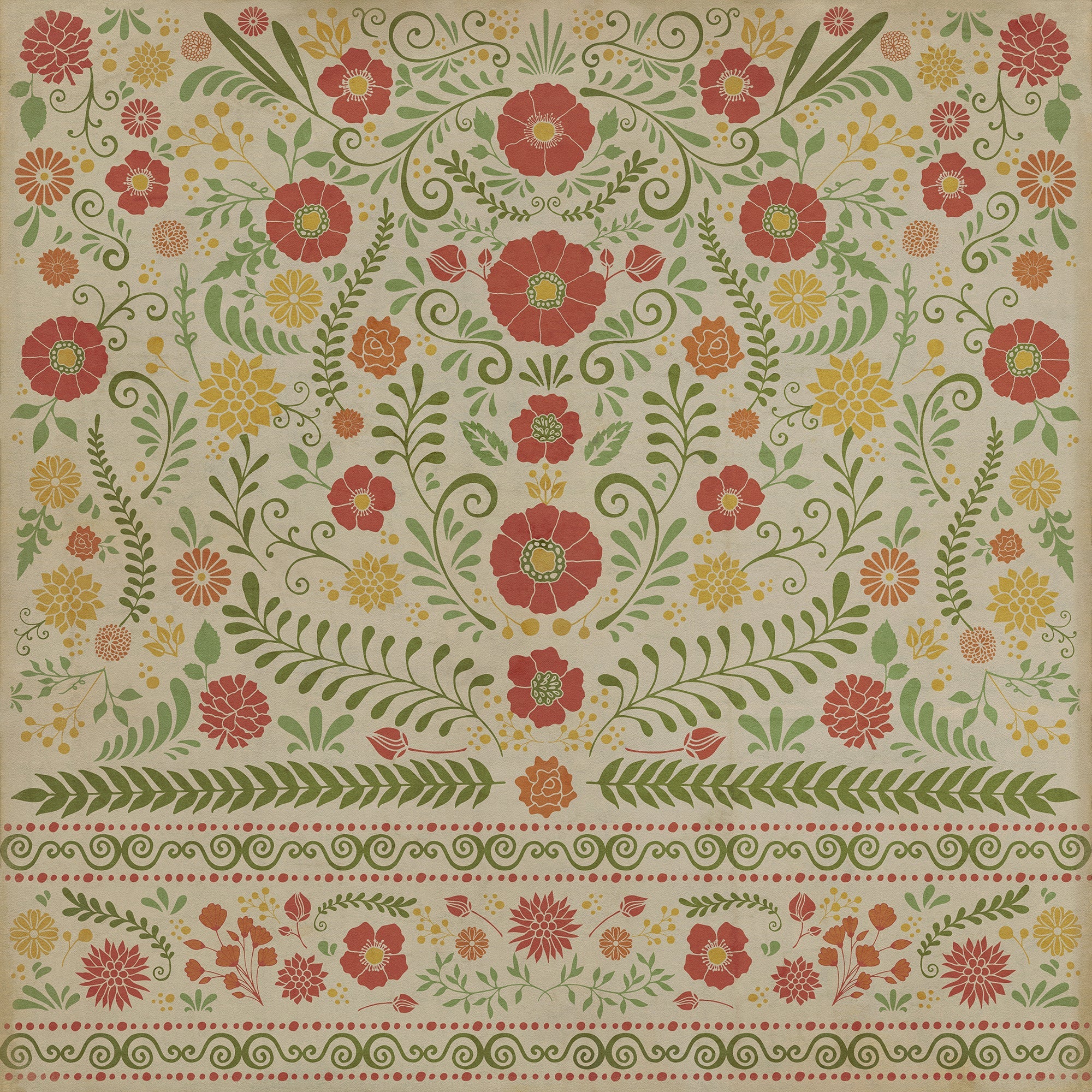 Pattern 36 Where To Be Happiest Vinyl Floor Cloth