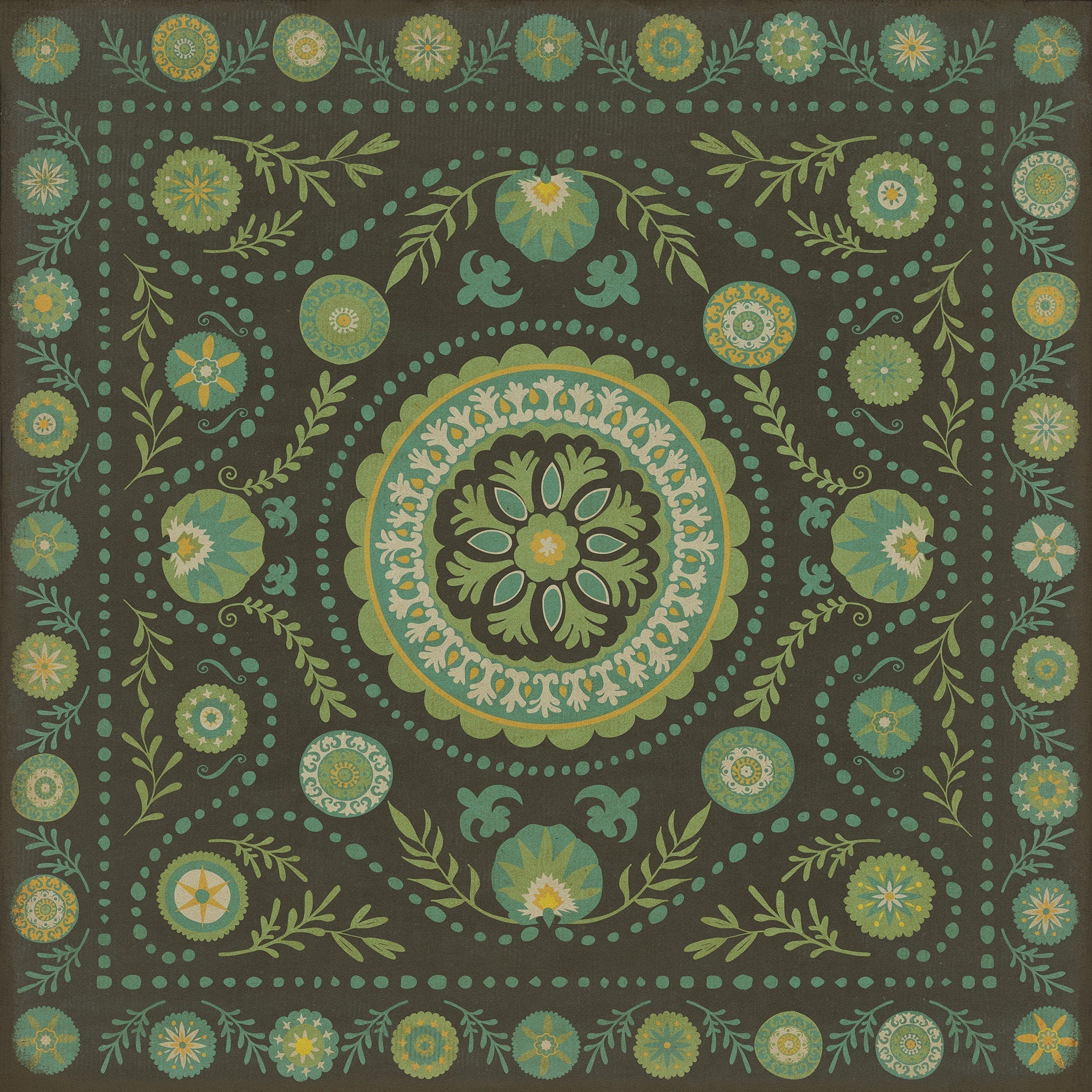 Pattern 38 A Hedge Between Keeps Vinyl Floor Cloth