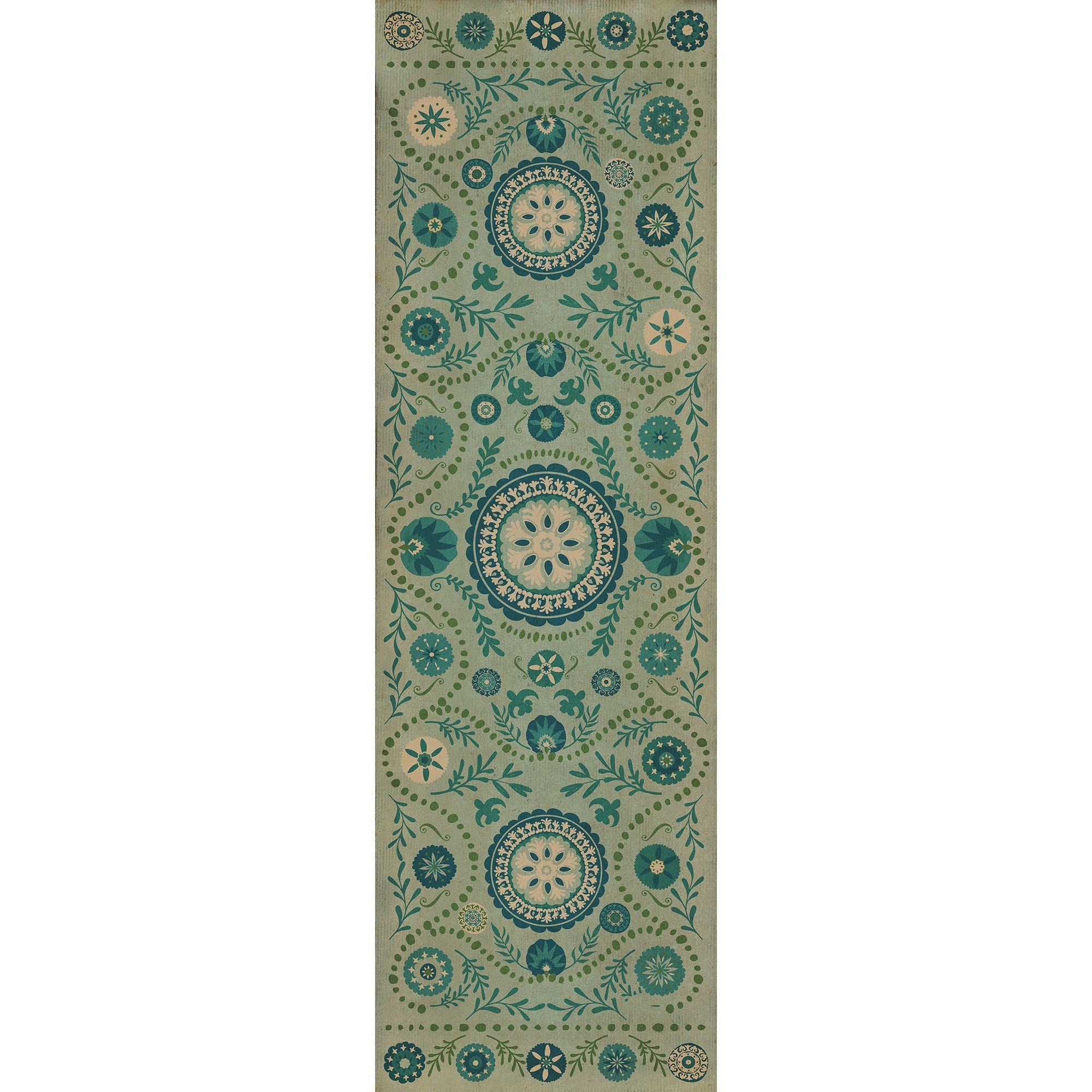 Pattern 38 Boho Blue Vinyl Floor Cloth