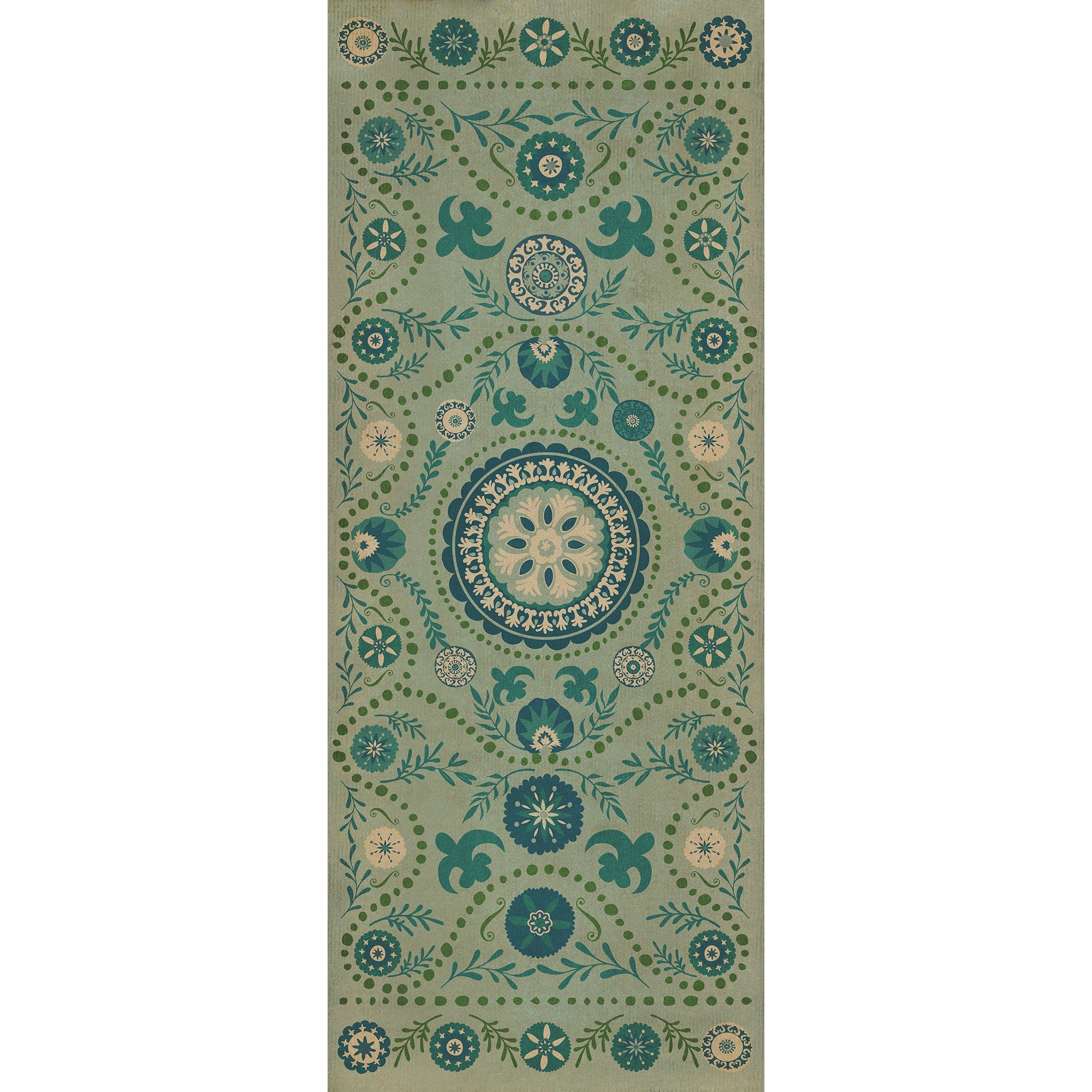 Pattern 38 Boho Blue Vinyl Floor Cloth