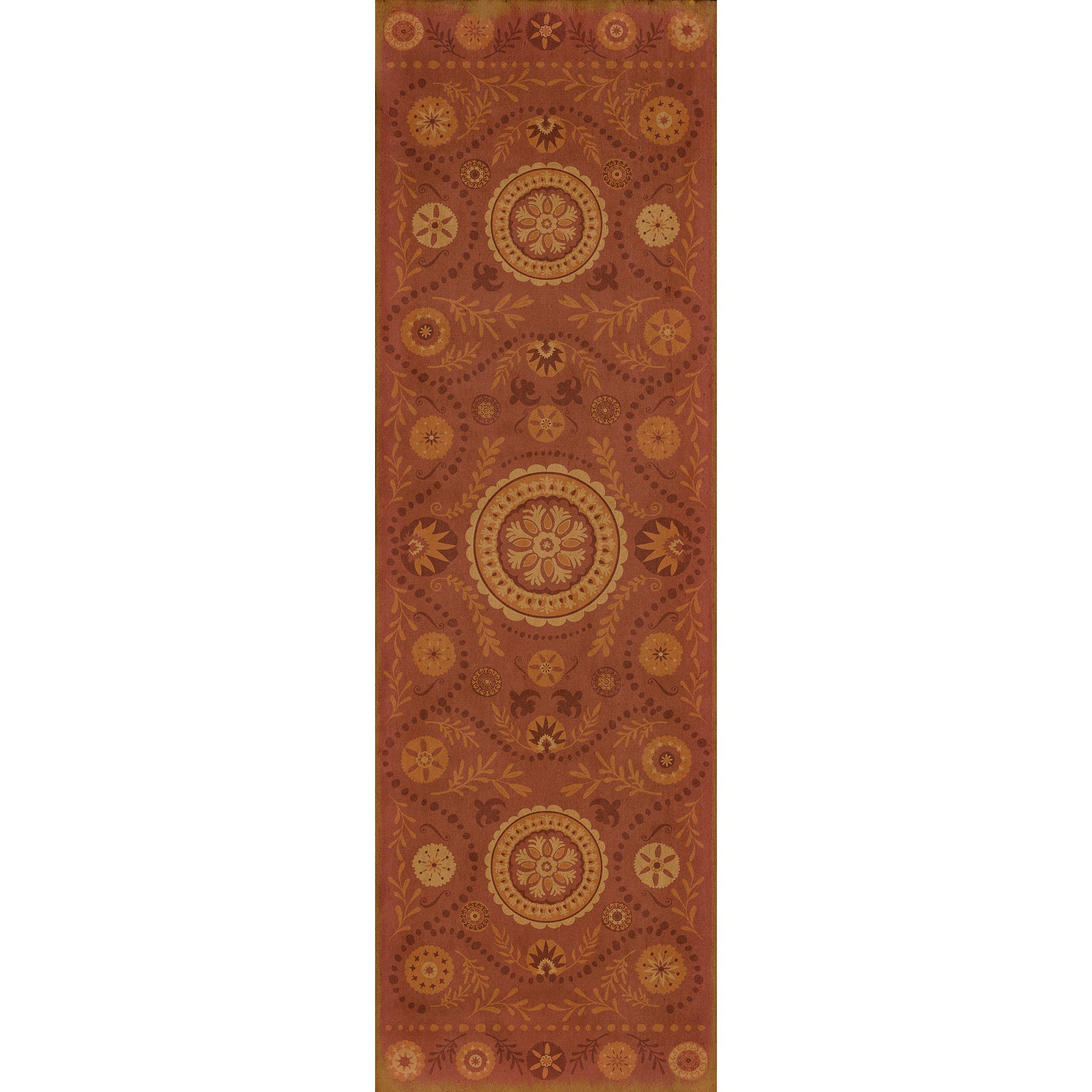 Pattern 38 Crimson Vinyl Floor Cloth