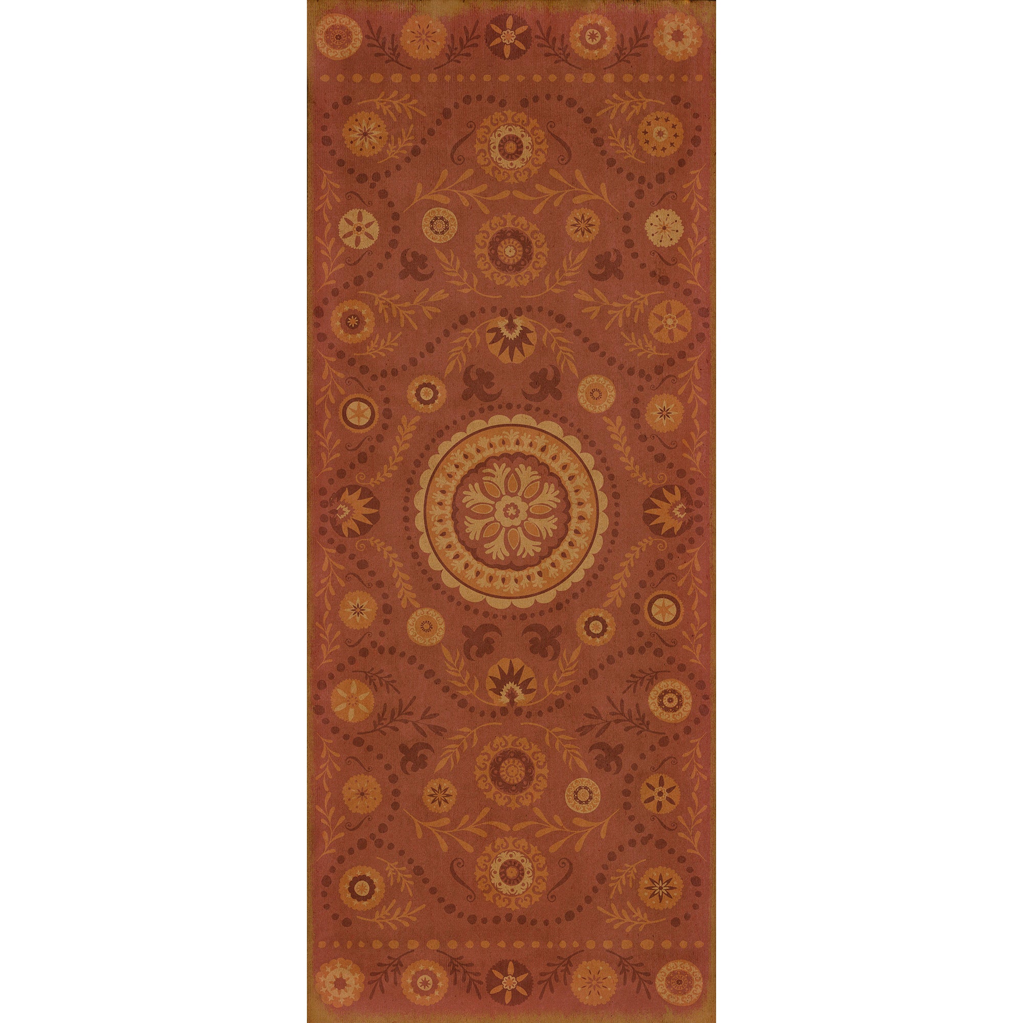 Pattern 38 Crimson Vinyl Floor Cloth