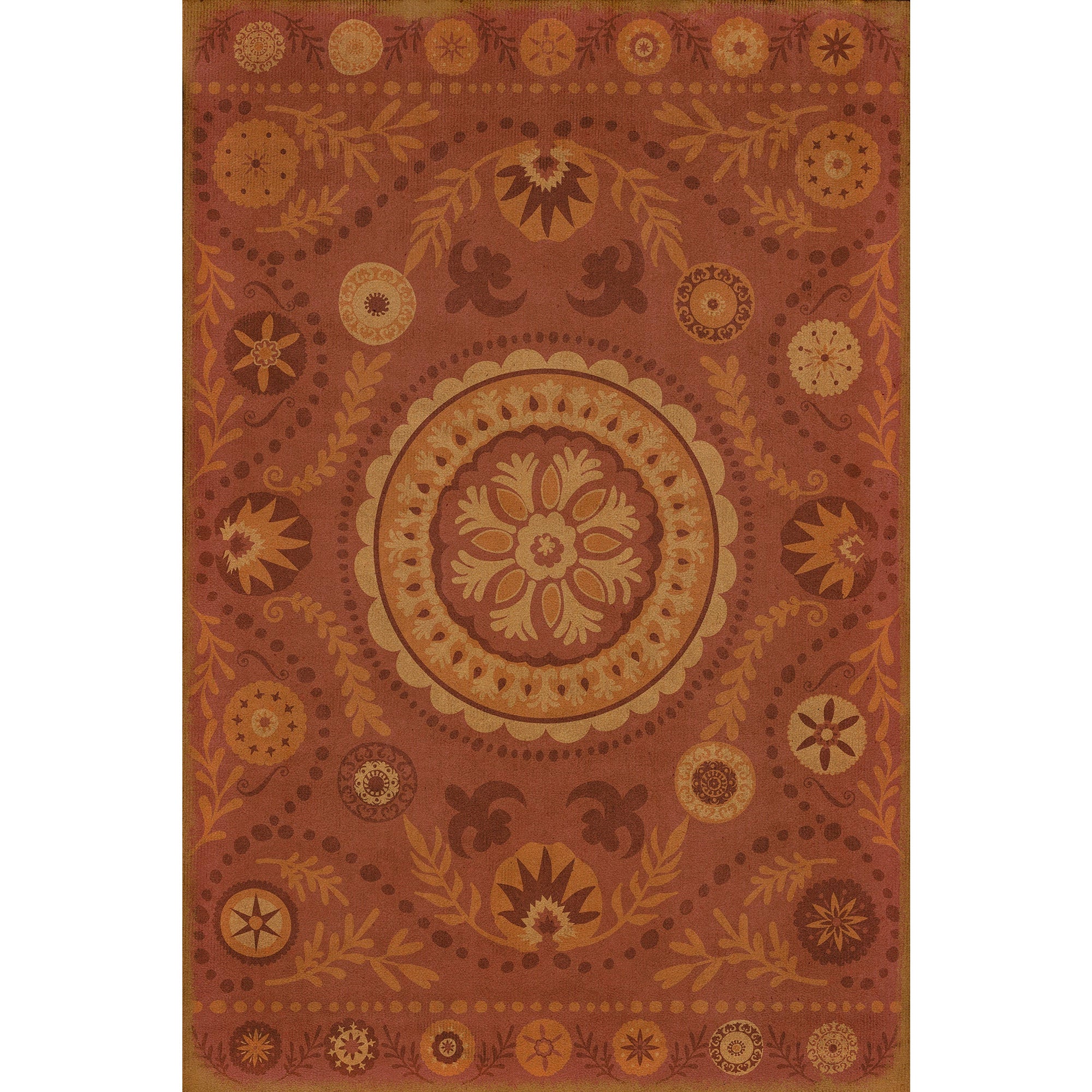 Pattern 38 Crimson Vinyl Floor Cloth