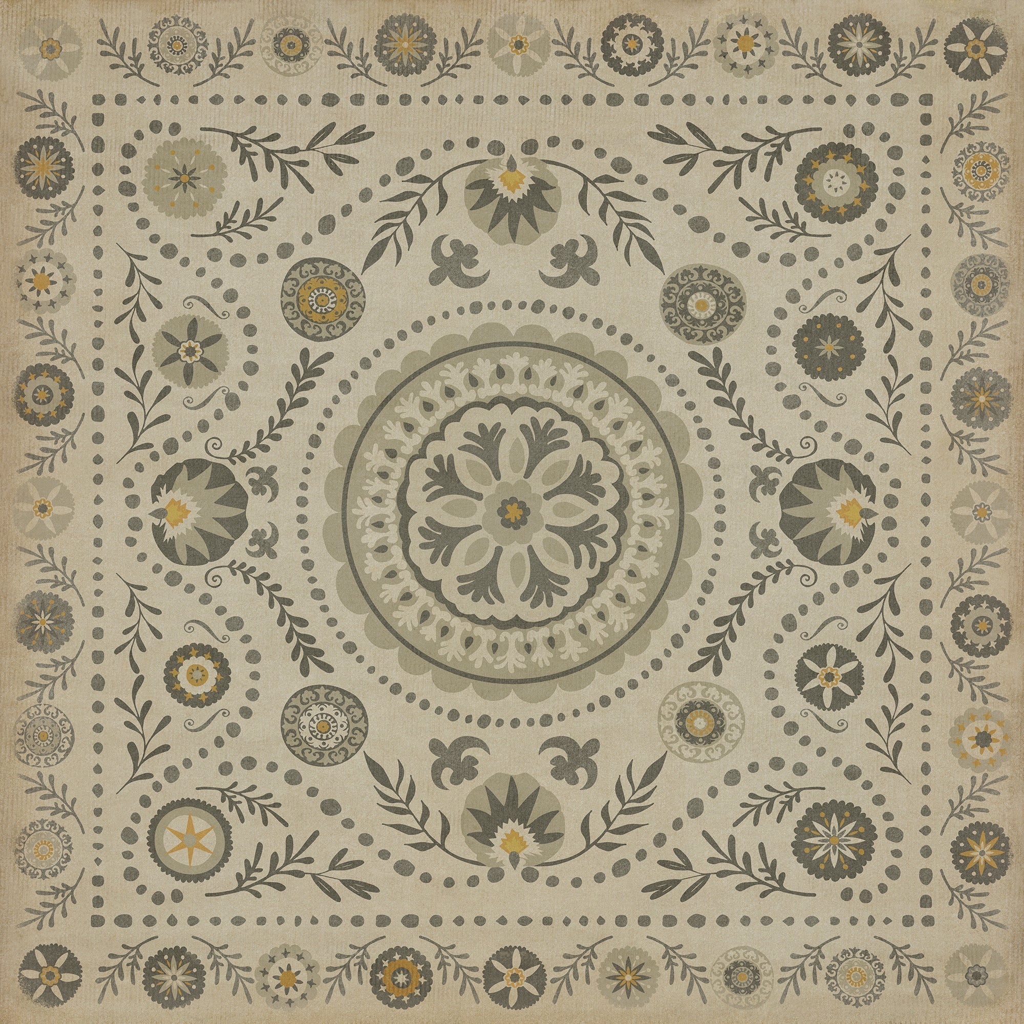 Pattern 38 Je Pense Vinyl Floor Cloth