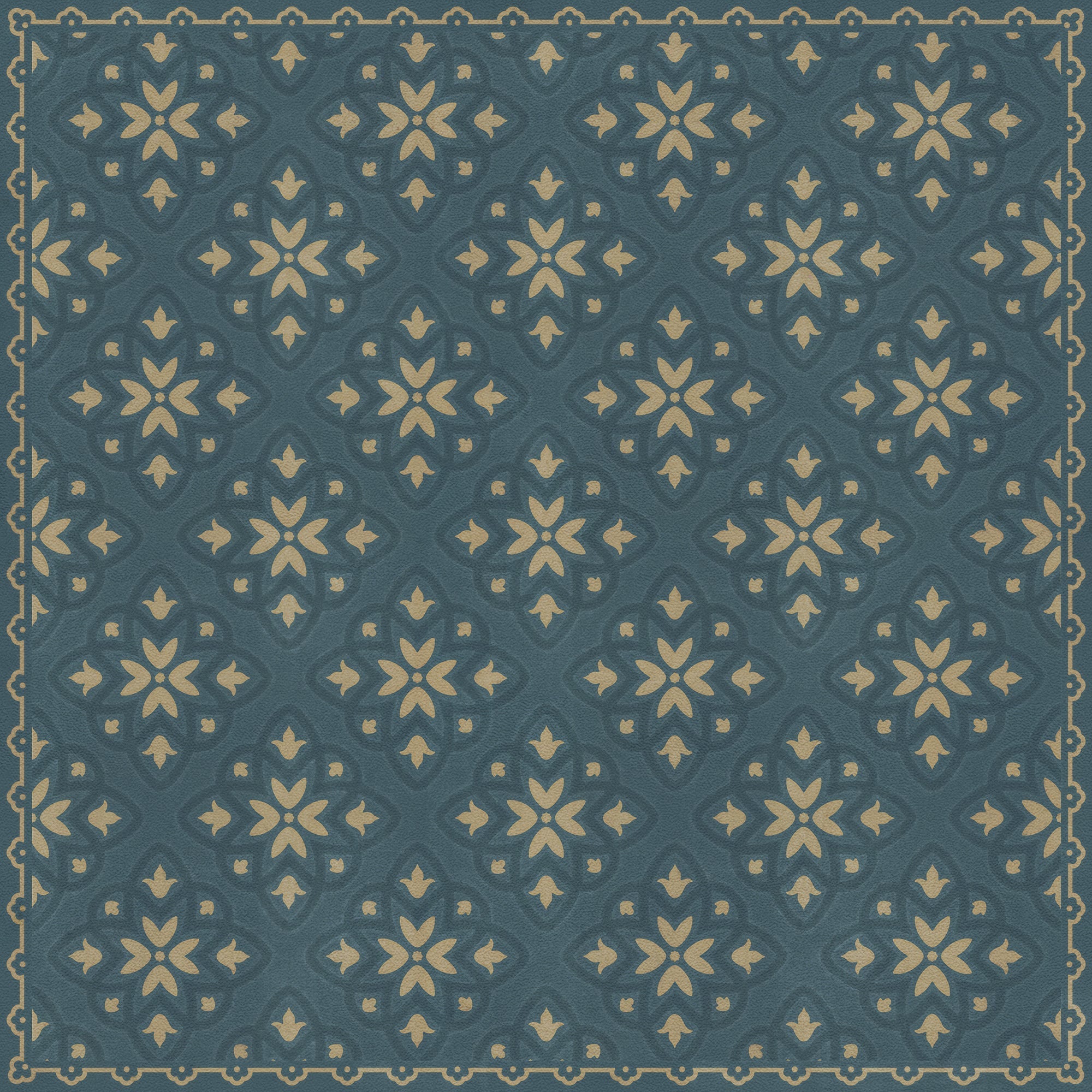 Pattern 45 Indigoticus Vinyl Floor Cloth
