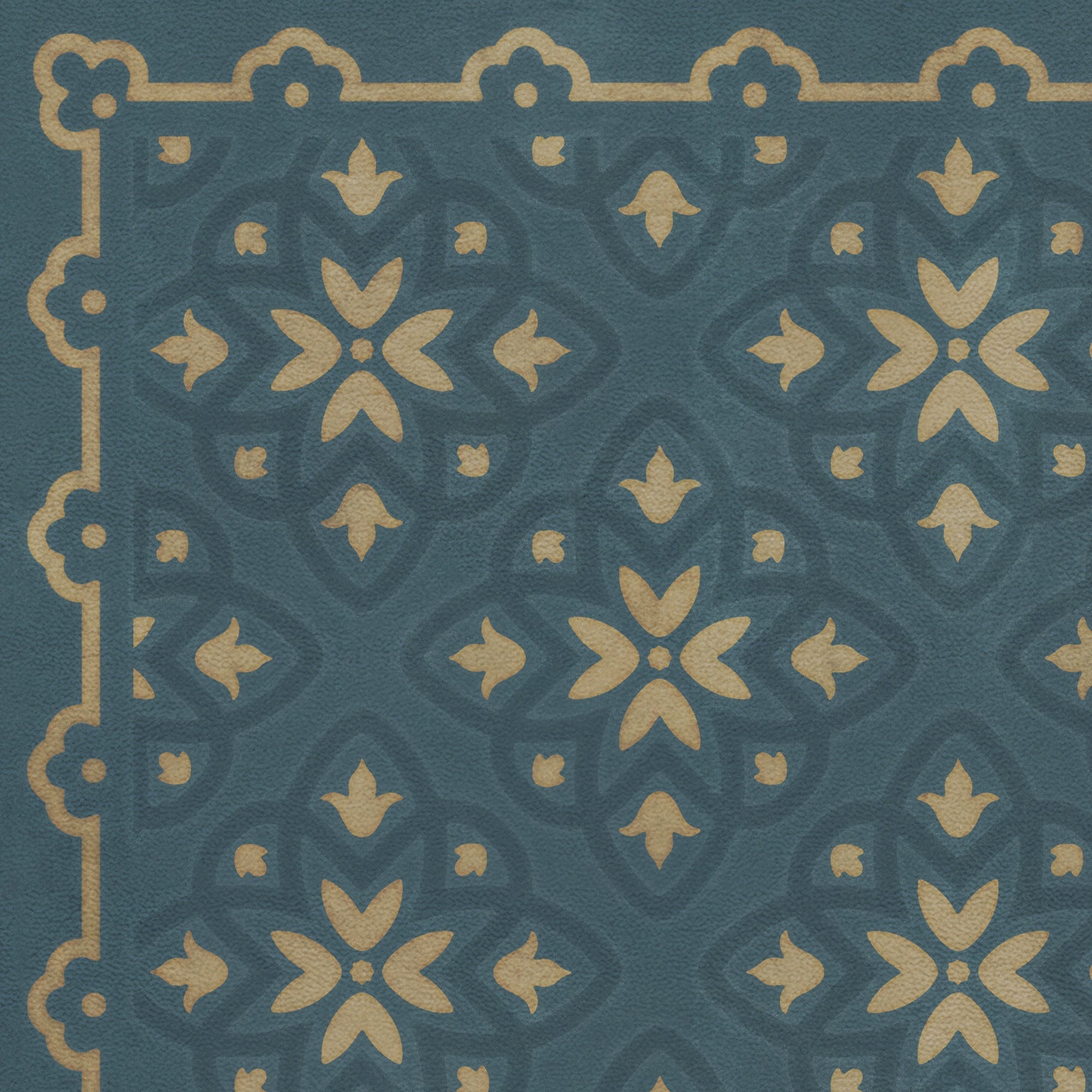 Pattern 45 Indigoticus Vinyl Floor Cloth