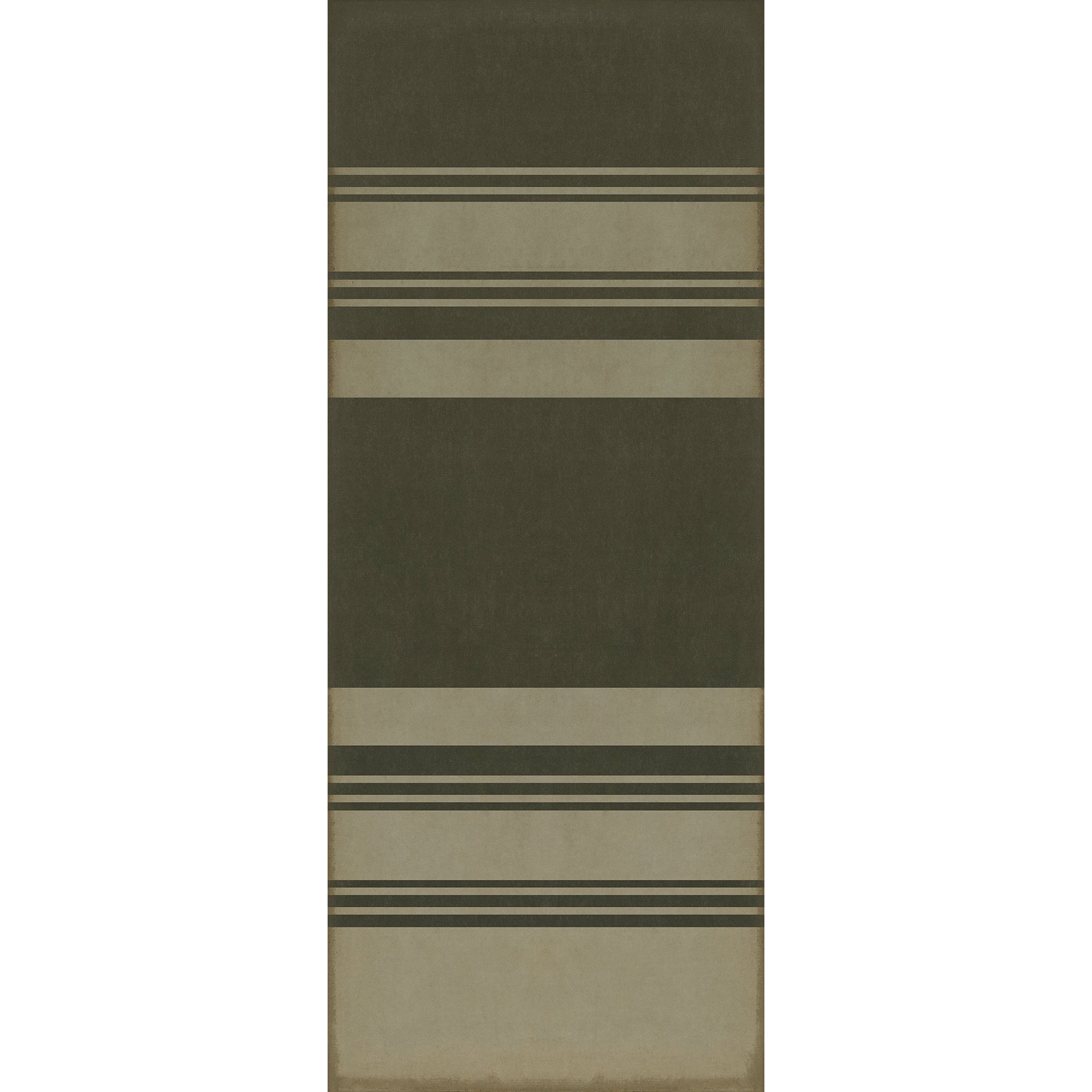 Pattern 50 Organic Stripes Black and Tan Vinyl Floor Cloth