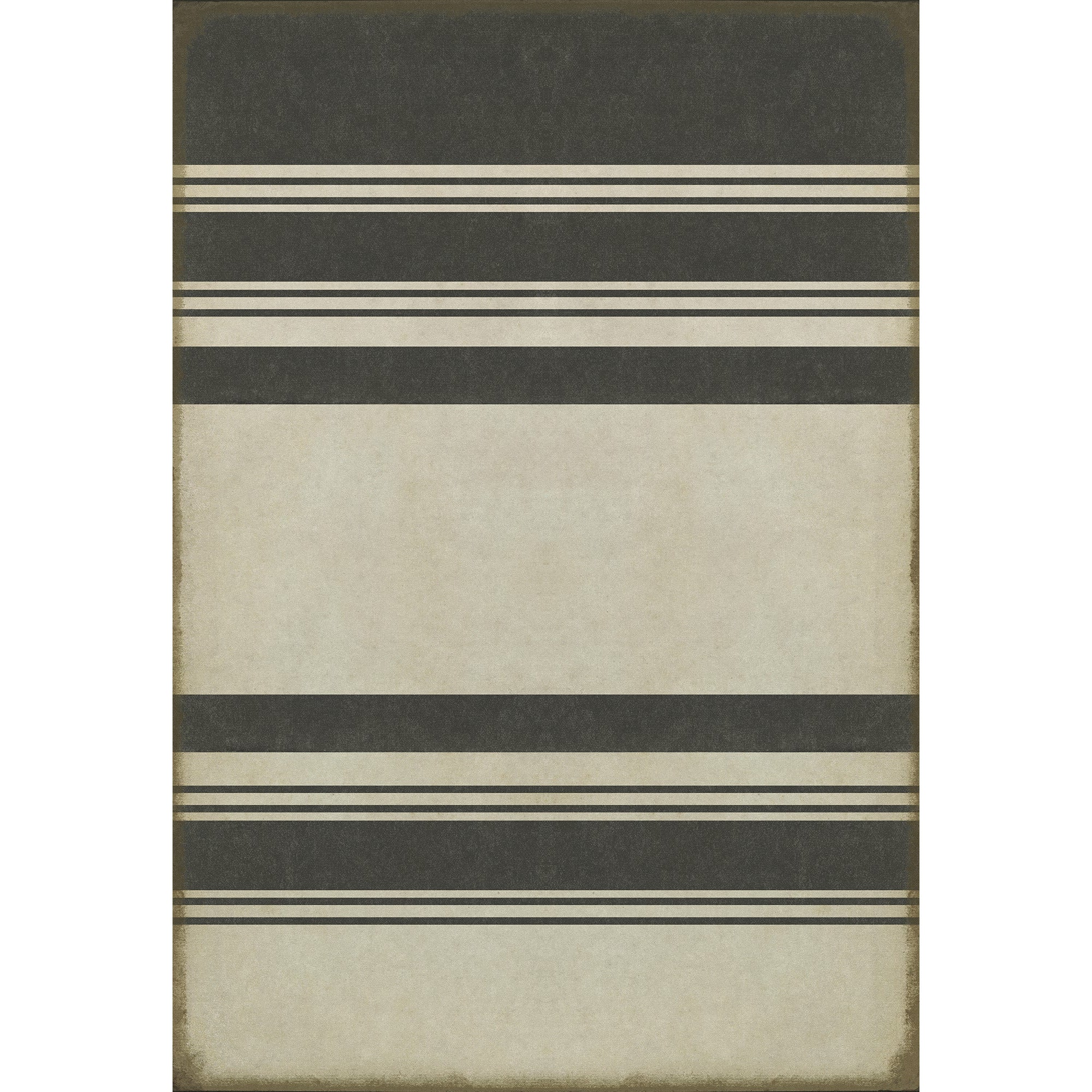 Pattern 50 Organic Stripes Black and White Vinyl Floor Cloth