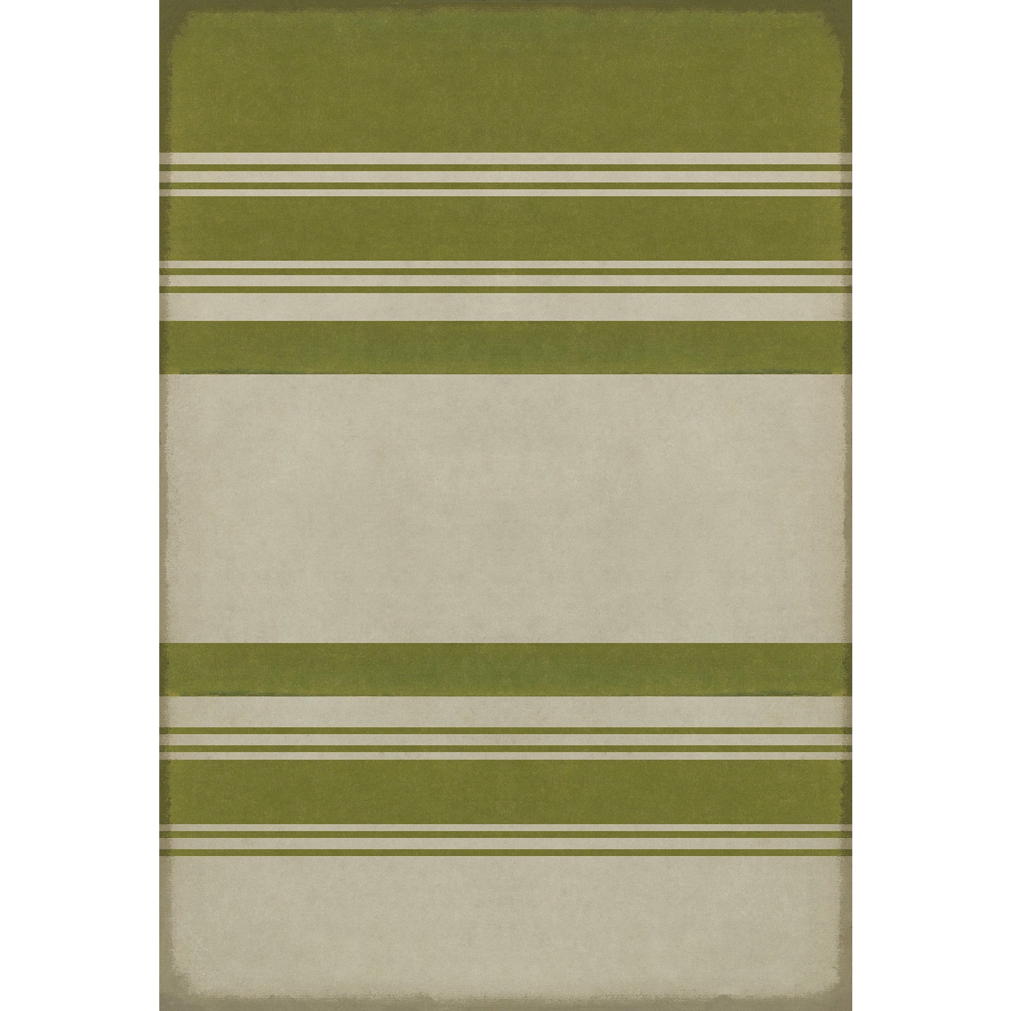 Pattern 50 Organic Stripes Green and White Vinyl Floor Cloth