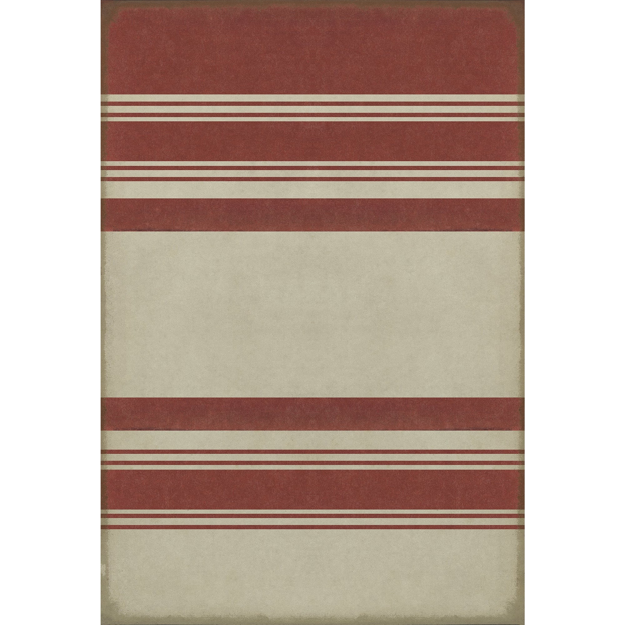 Pattern 50 Organic Stripes Red and White Vinyl Floor Cloth
