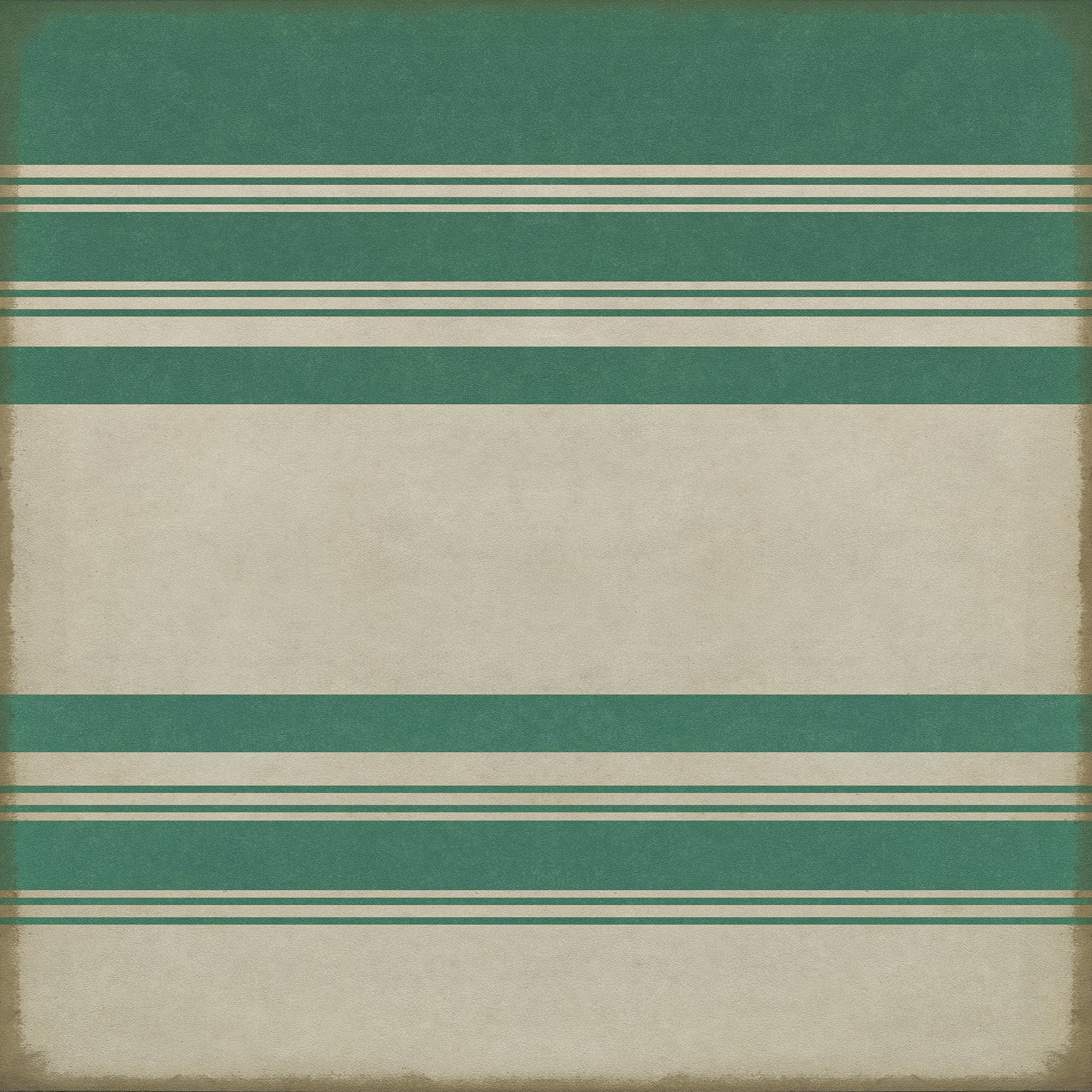 Pattern 50 Organic Stripes Teal and White Vinyl Floor Cloth