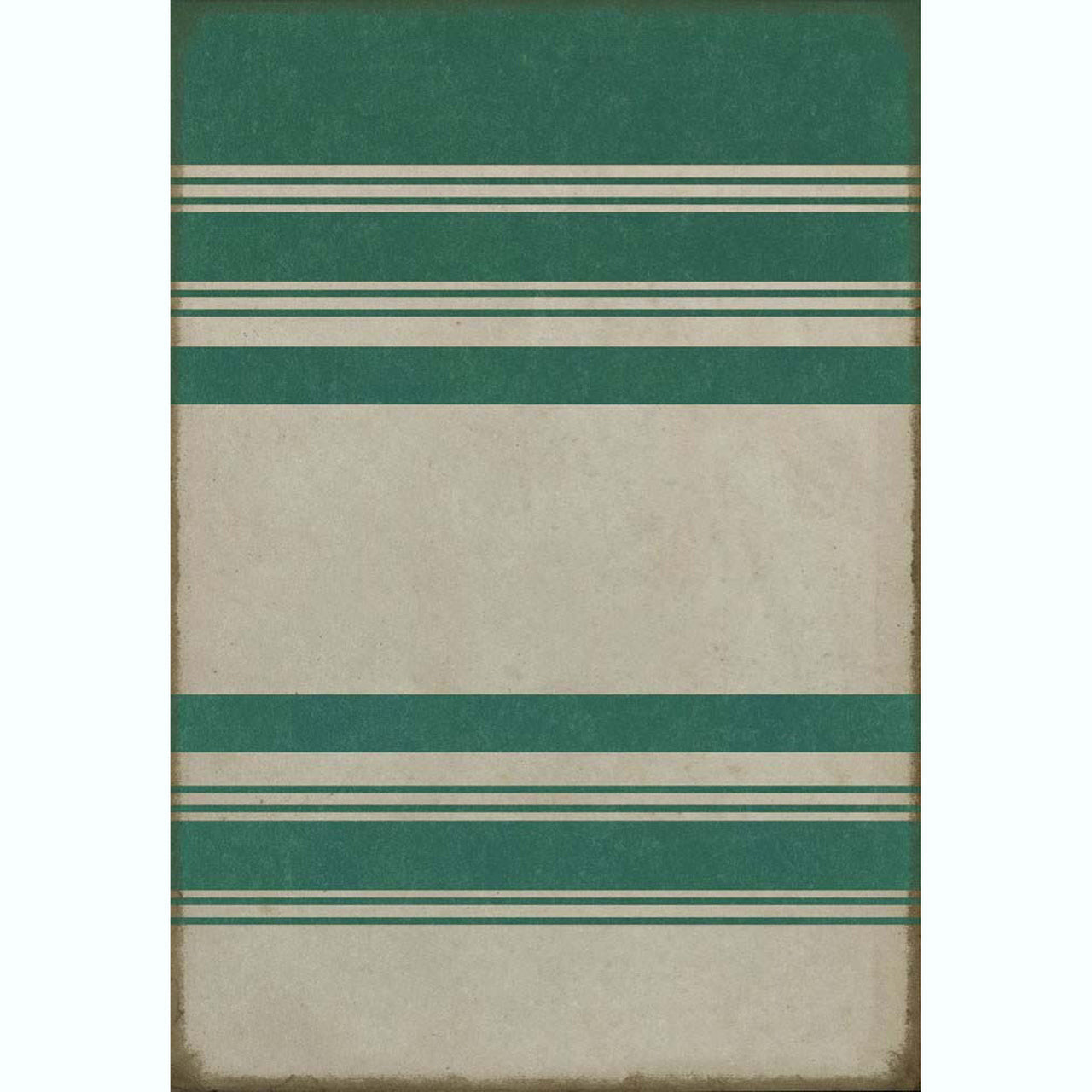 Pattern 50 Organic Stripes Teal and White Vinyl Floor Cloth