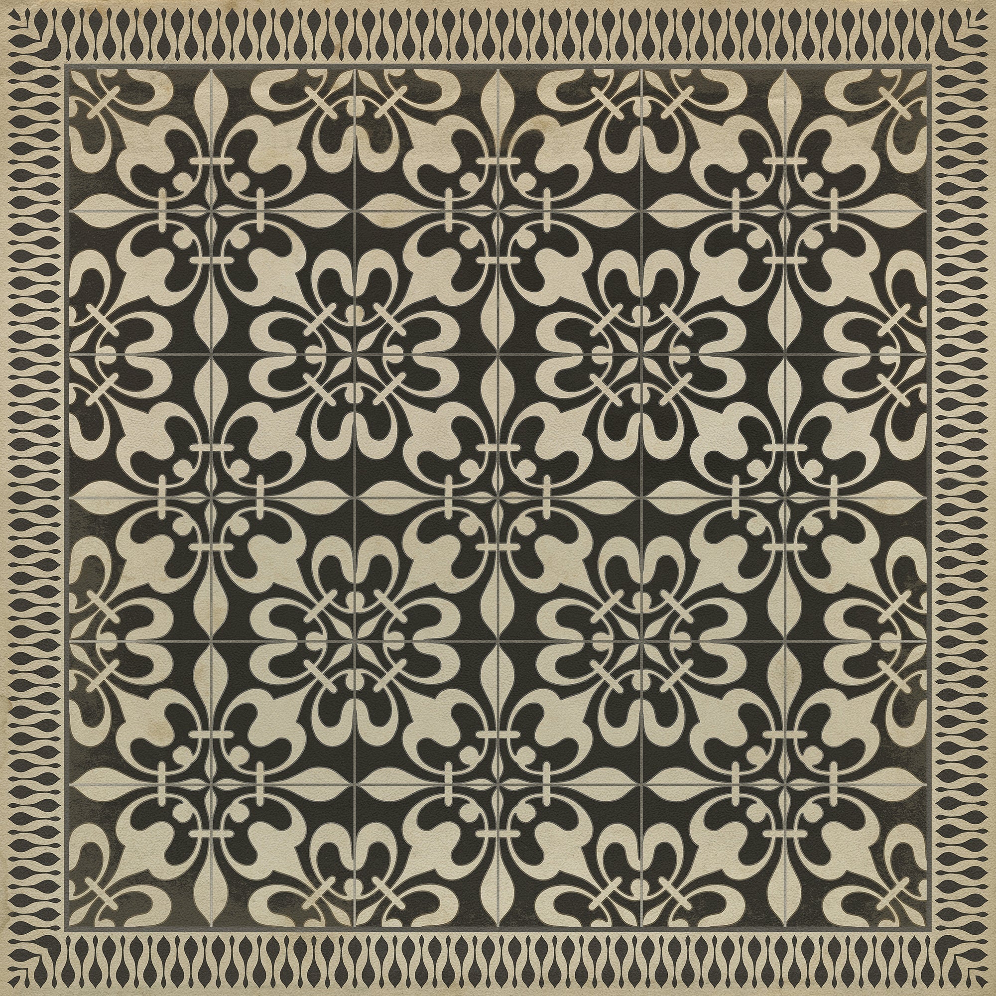 Pattern 55 Gates Of Horn And Ivory Vinyl Floor Cloth