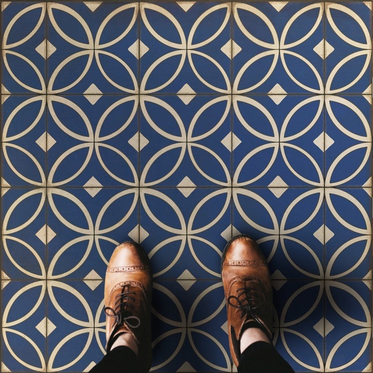 Pattern 70 Dress Blues Vinyl Floor Cloth