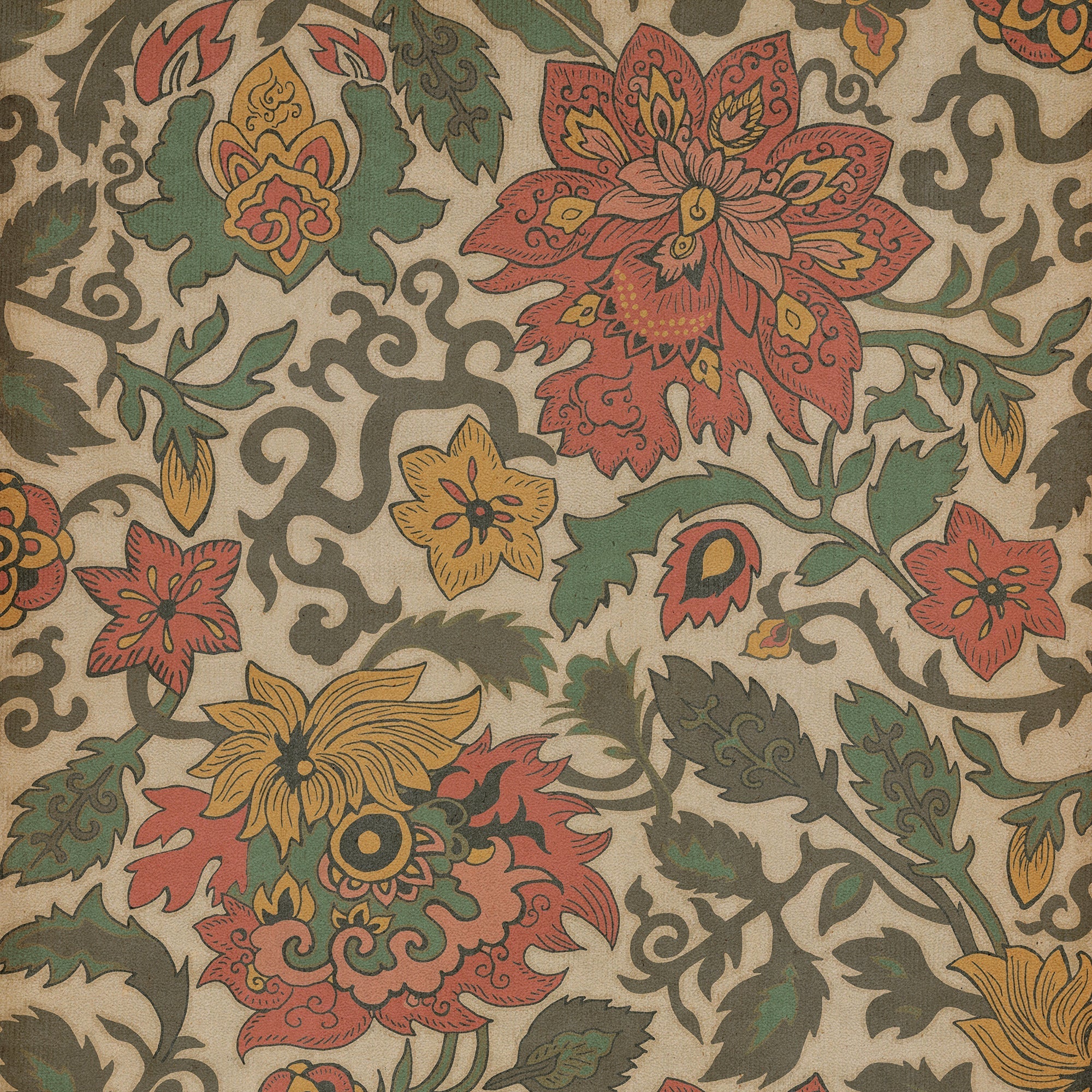 Pattern 71 Pacific Ring Of Fire Vinyl Floor Cloth