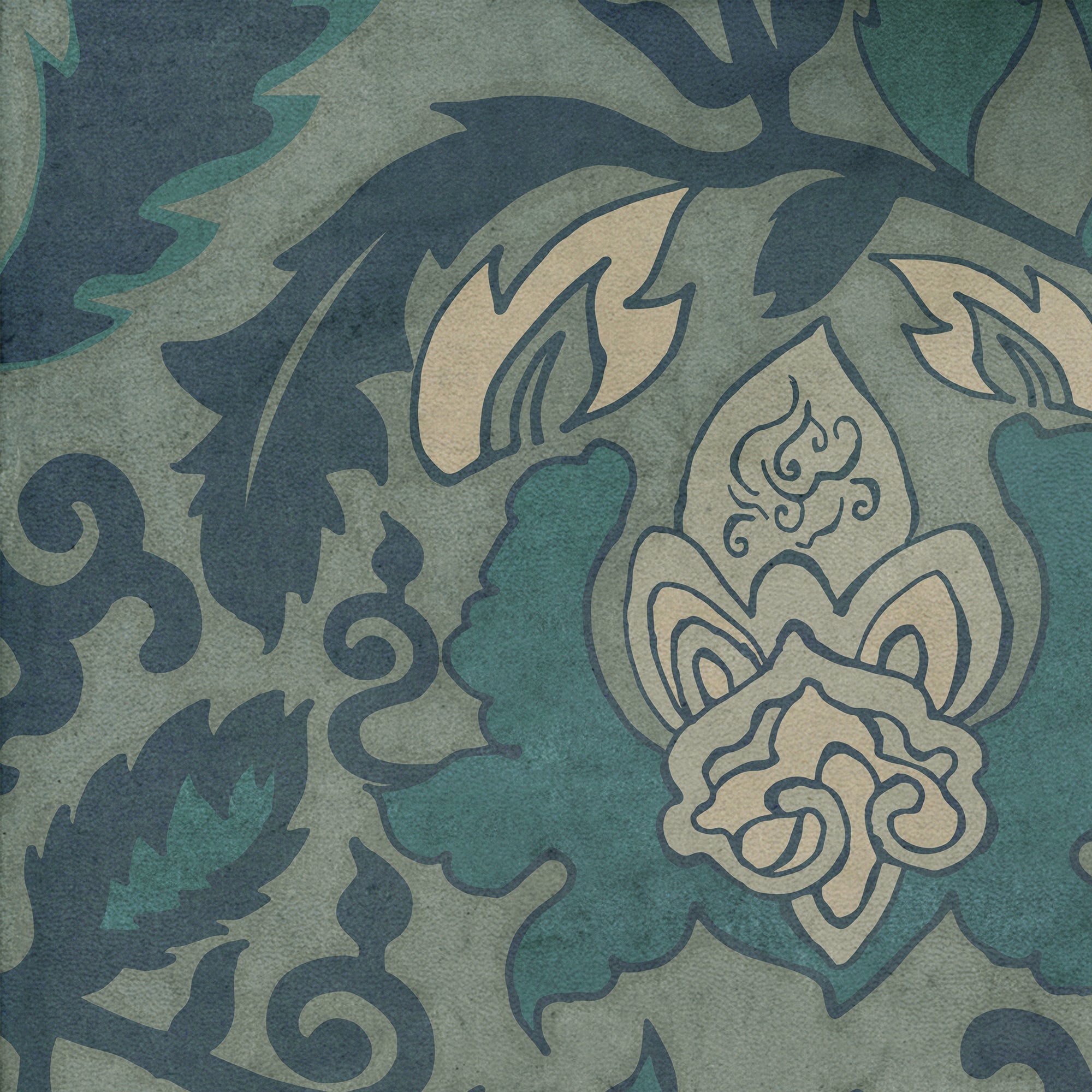 Pattern 71 Sea Of Japan Vinyl Floor Cloth