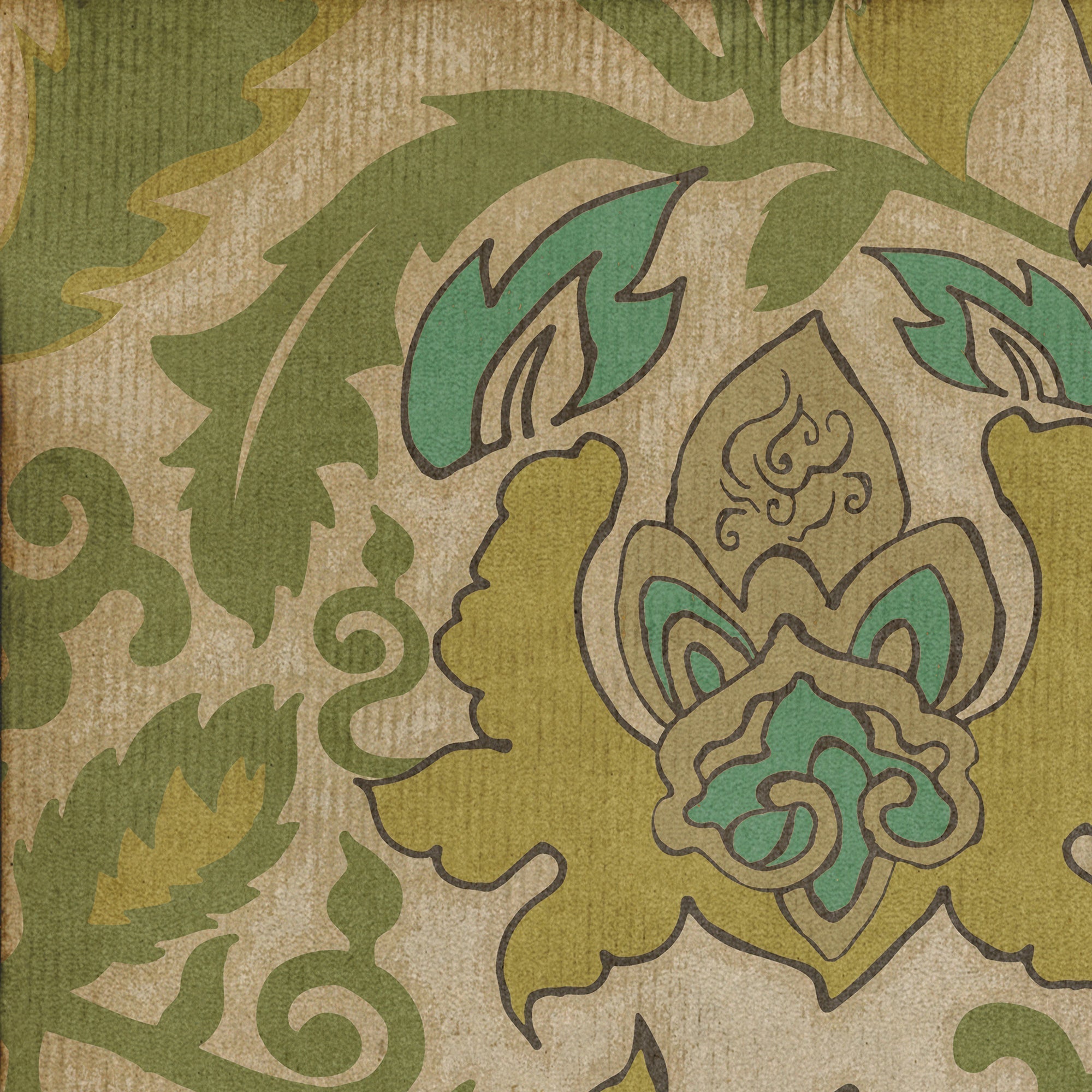 Pattern 71 Tea Ceremony Vinyl Floor Cloth