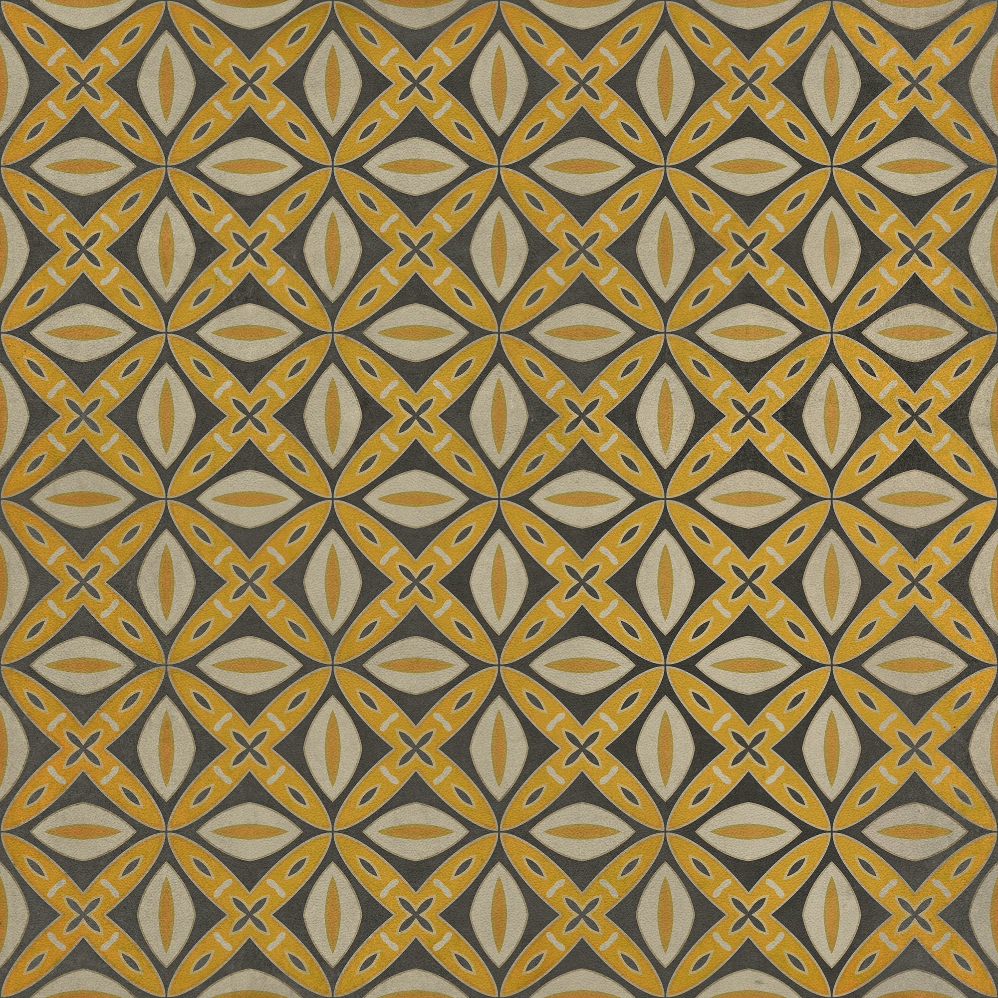 Pattern 82 Canary Robb Vinyl Floor Cloth